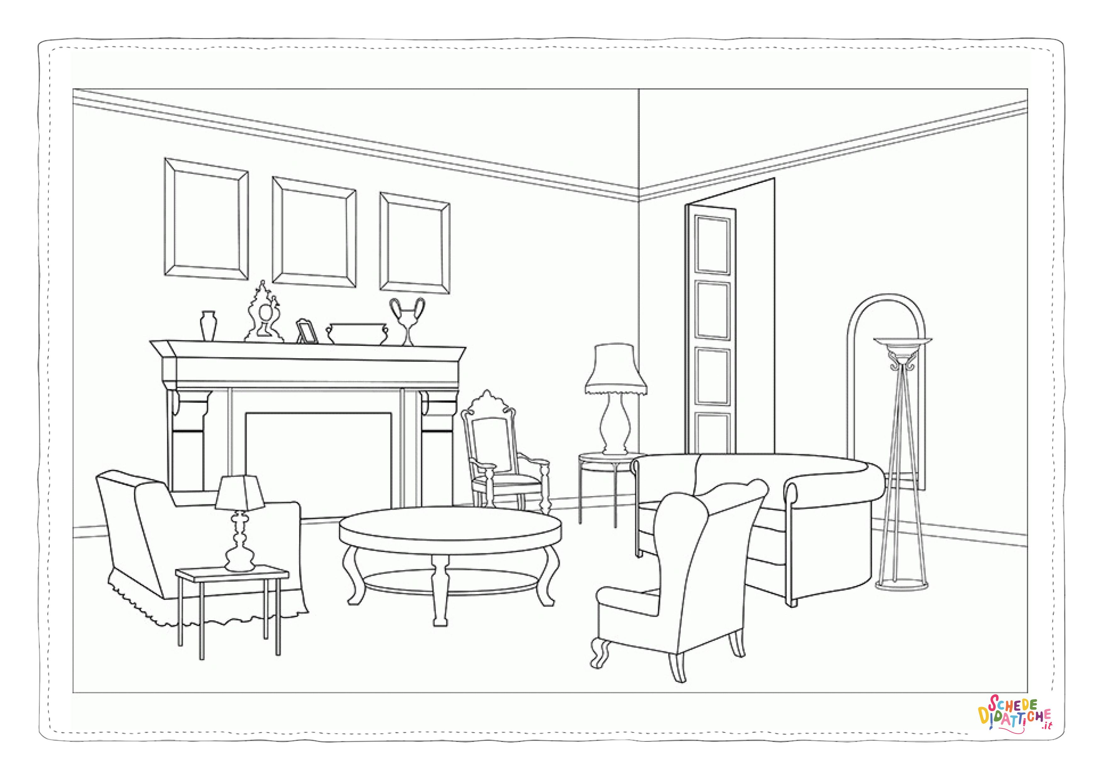 Disegno "Disegno di arredamento da stampare e colorare 18" Disegno di arredamento da stampare e colorare 18