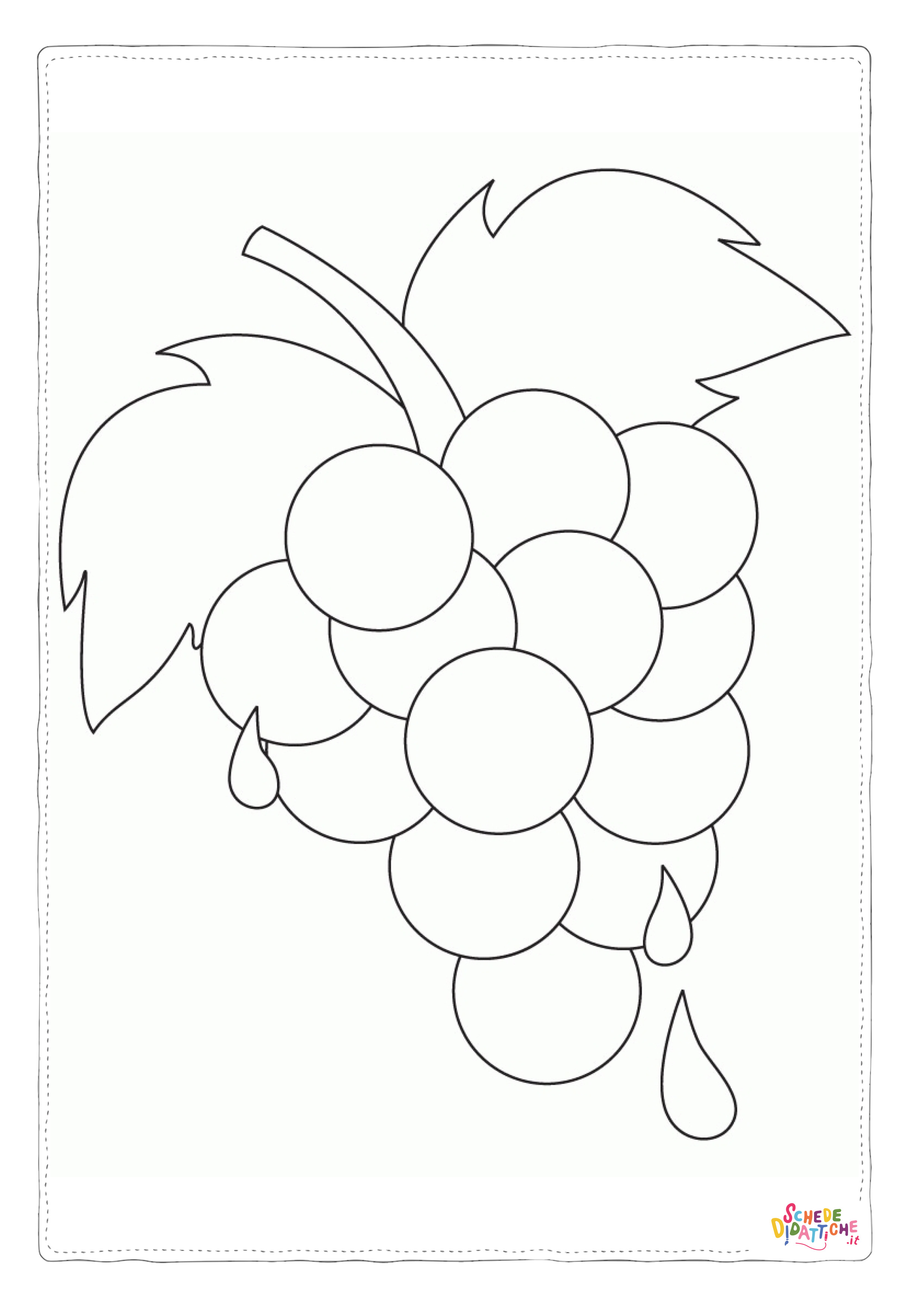 Disegno "Disegno di uva da stampare e colorare 4" Disegno di uva da stampare e colorare 4