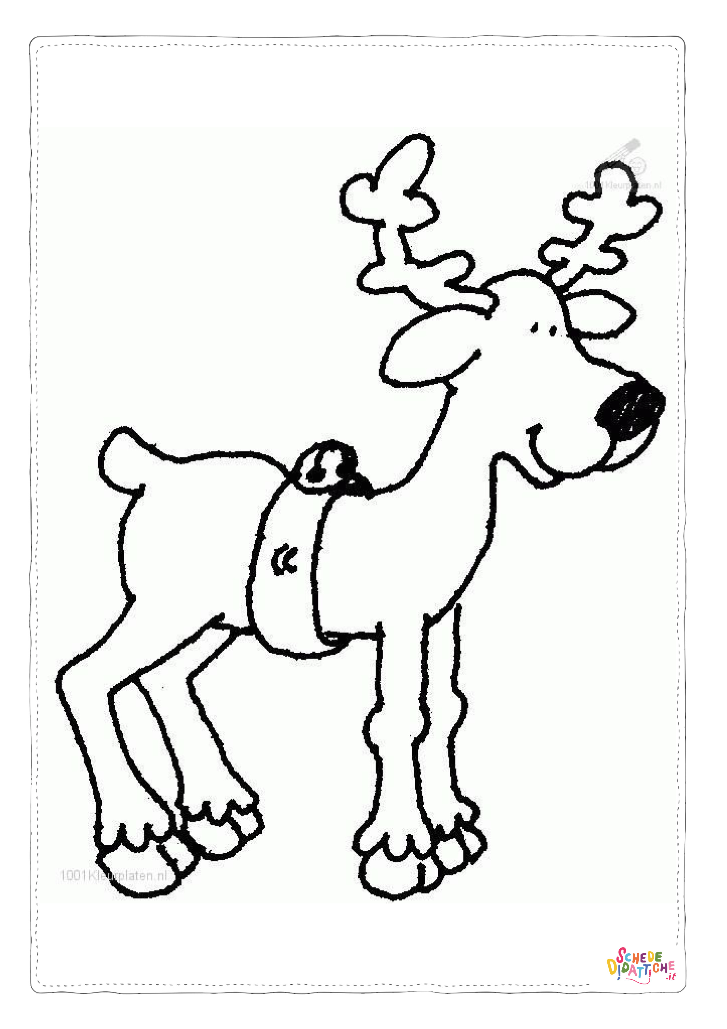 Disegno "Disegno di renna di Natale da stampare e colorare 40" Disegno di renna di Natale da stampare e colorare 40