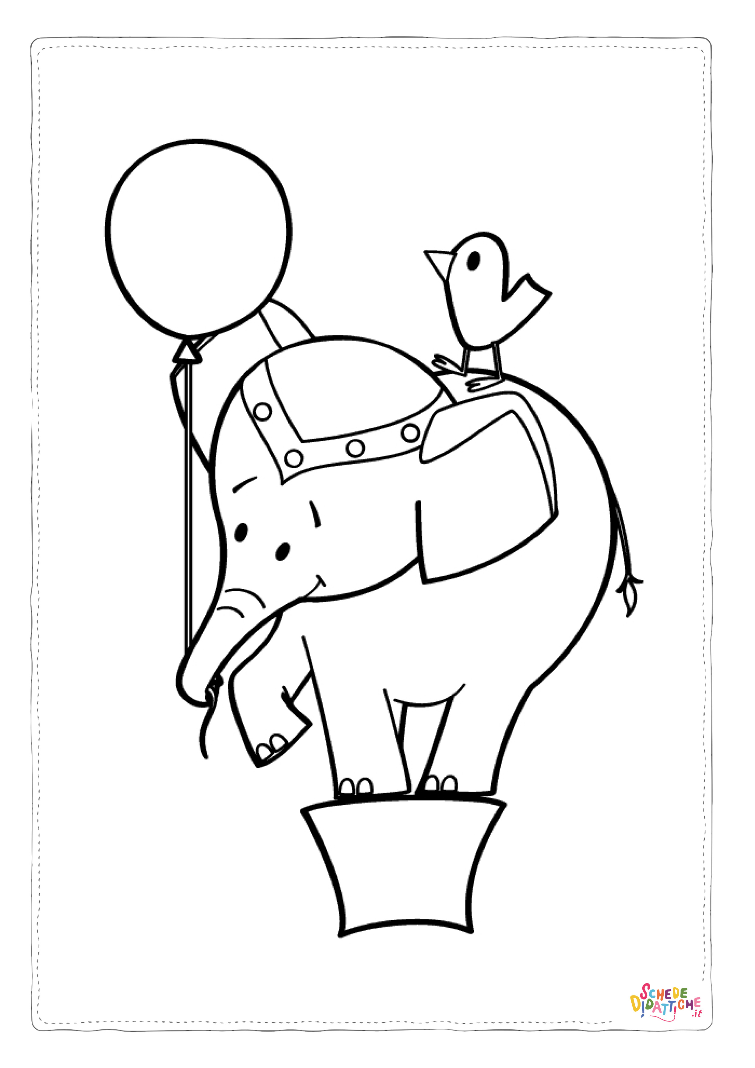 Disegno di elefante da stampare e colorare 105