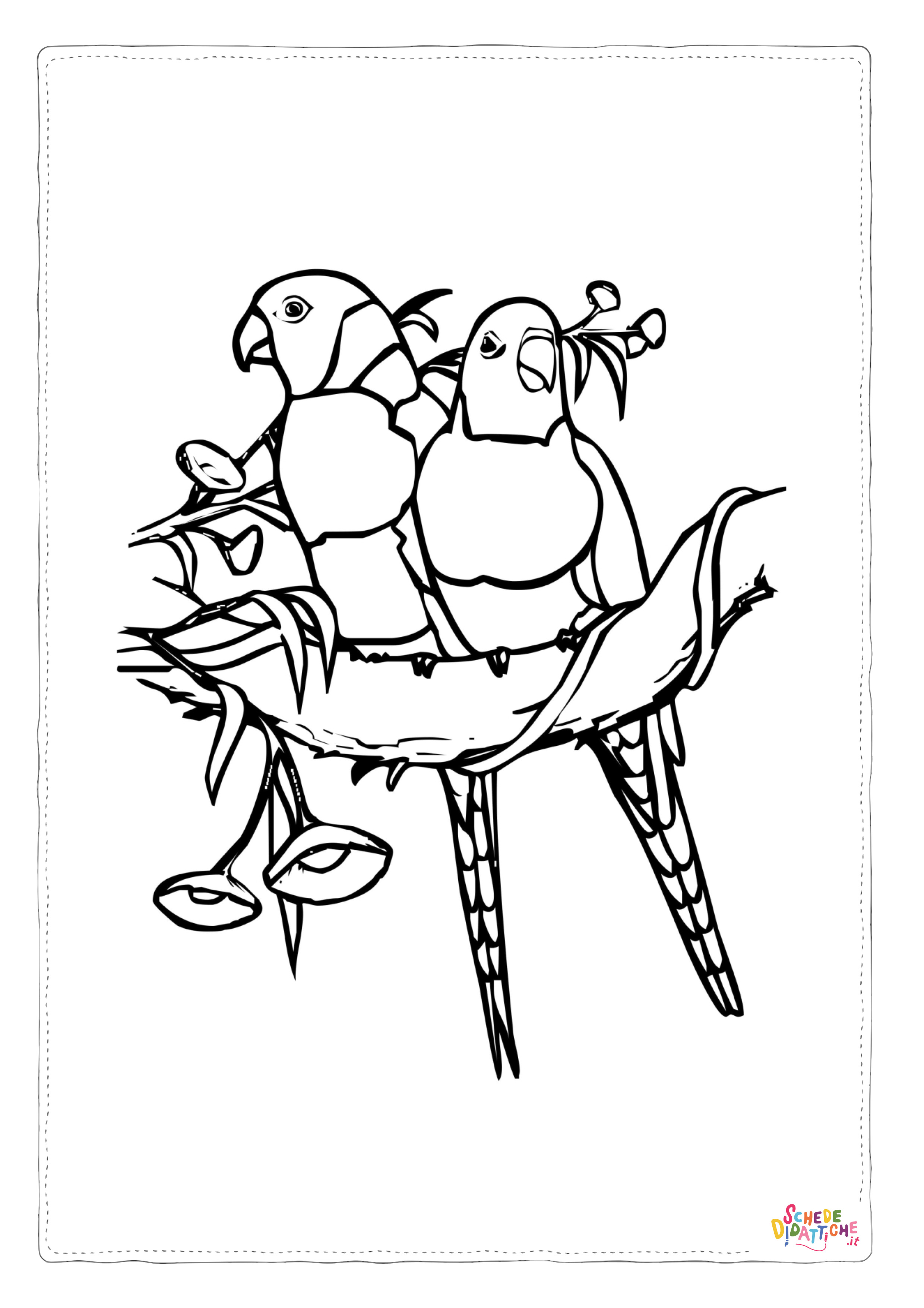 Disegno "Disegno di pappagallo da stampare e colorare 110" Disegno di pappagallo da stampare e colorare 110