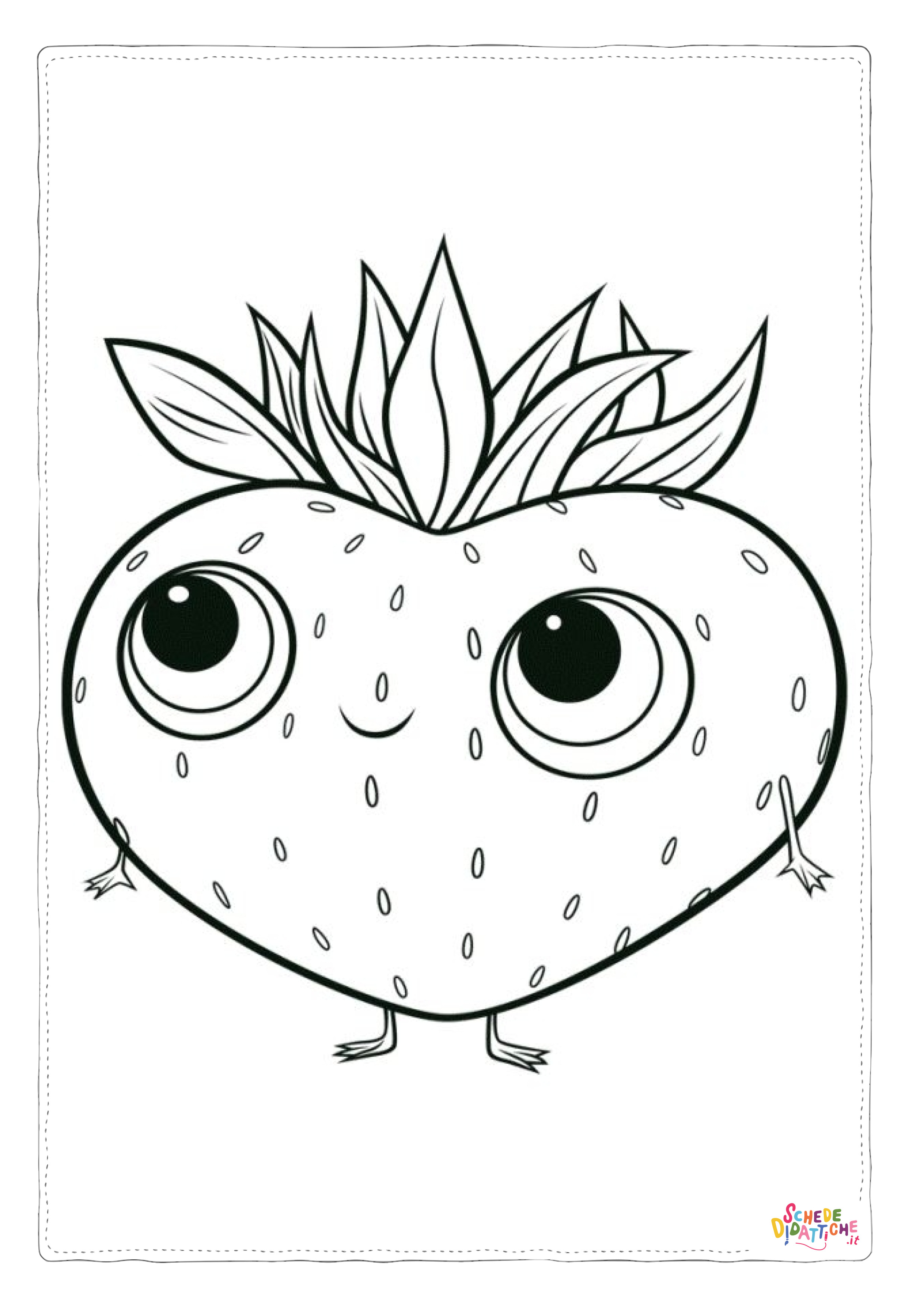 Disegno "Disegno di fragola da stampare e colorare 11" Disegno di fragola da stampare e colorare 11