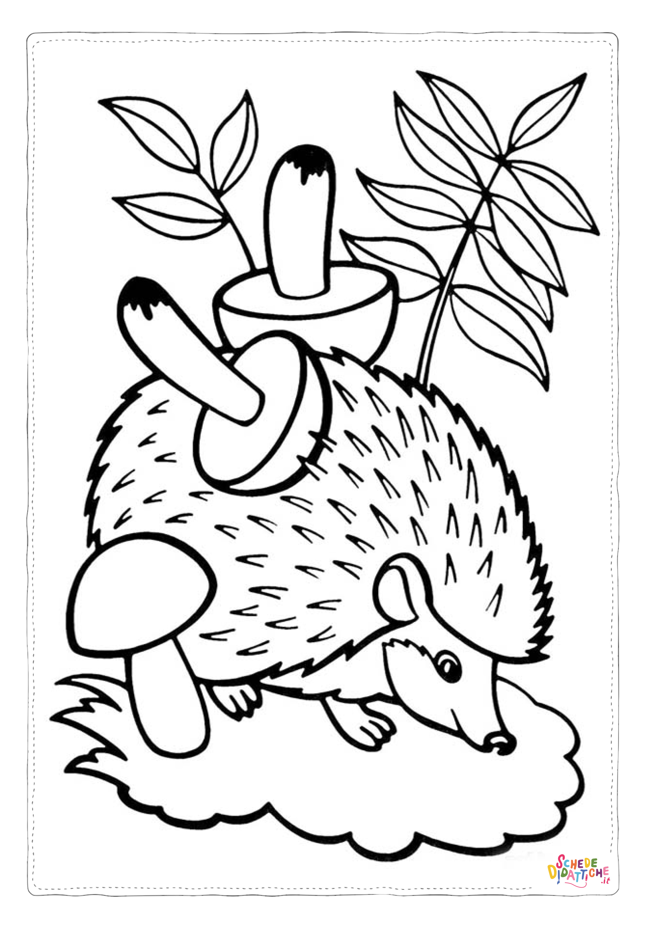 Disegno "Disegno di riccio da stampare e colorare 14" Disegno di riccio da stampare e colorare 14