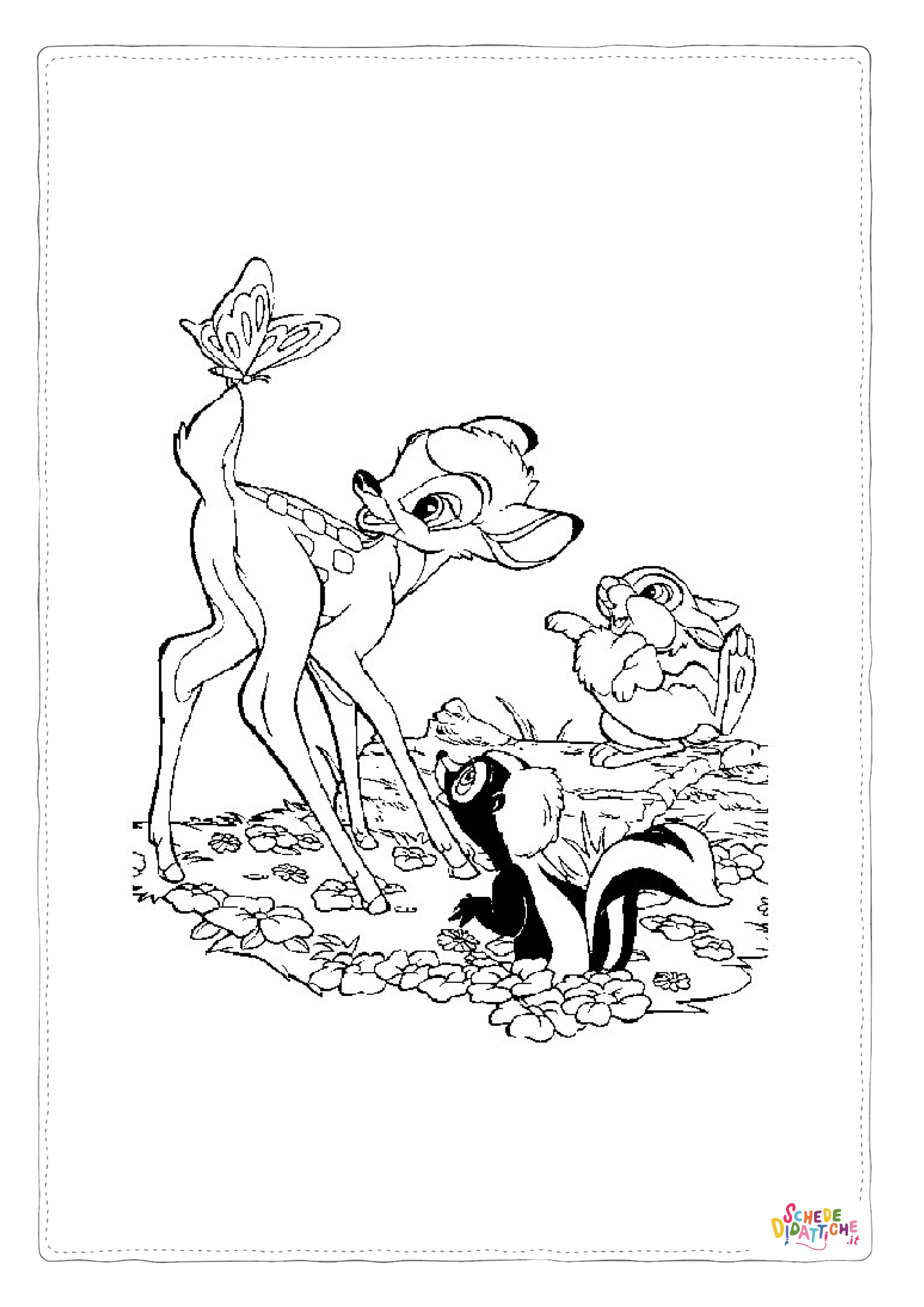 Disegno di Bambi da stampare e colorare 15
