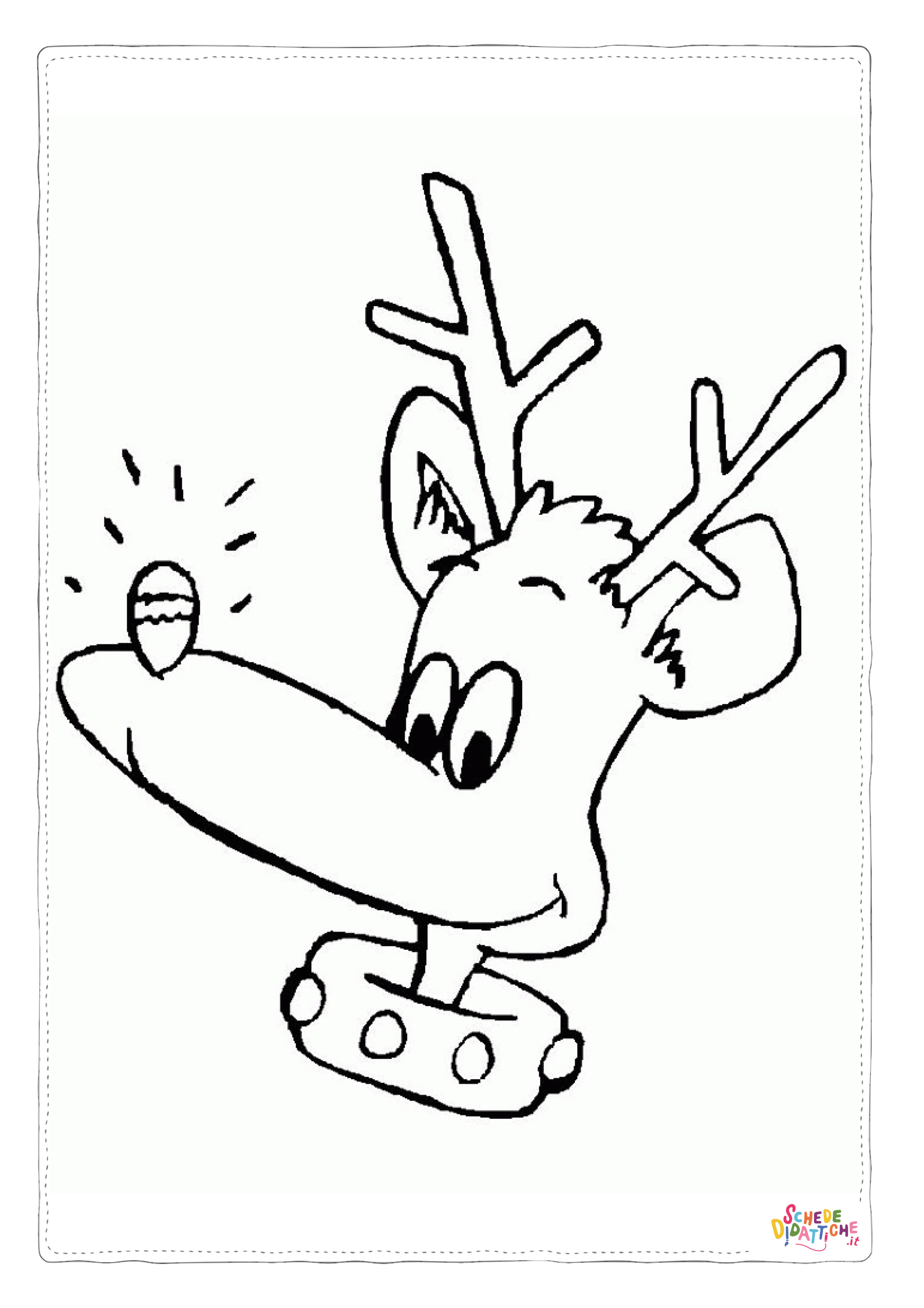Disegno "Disegno di renna di Natale da stampare e colorare 14" Disegno di renna di Natale da stampare e colorare 14