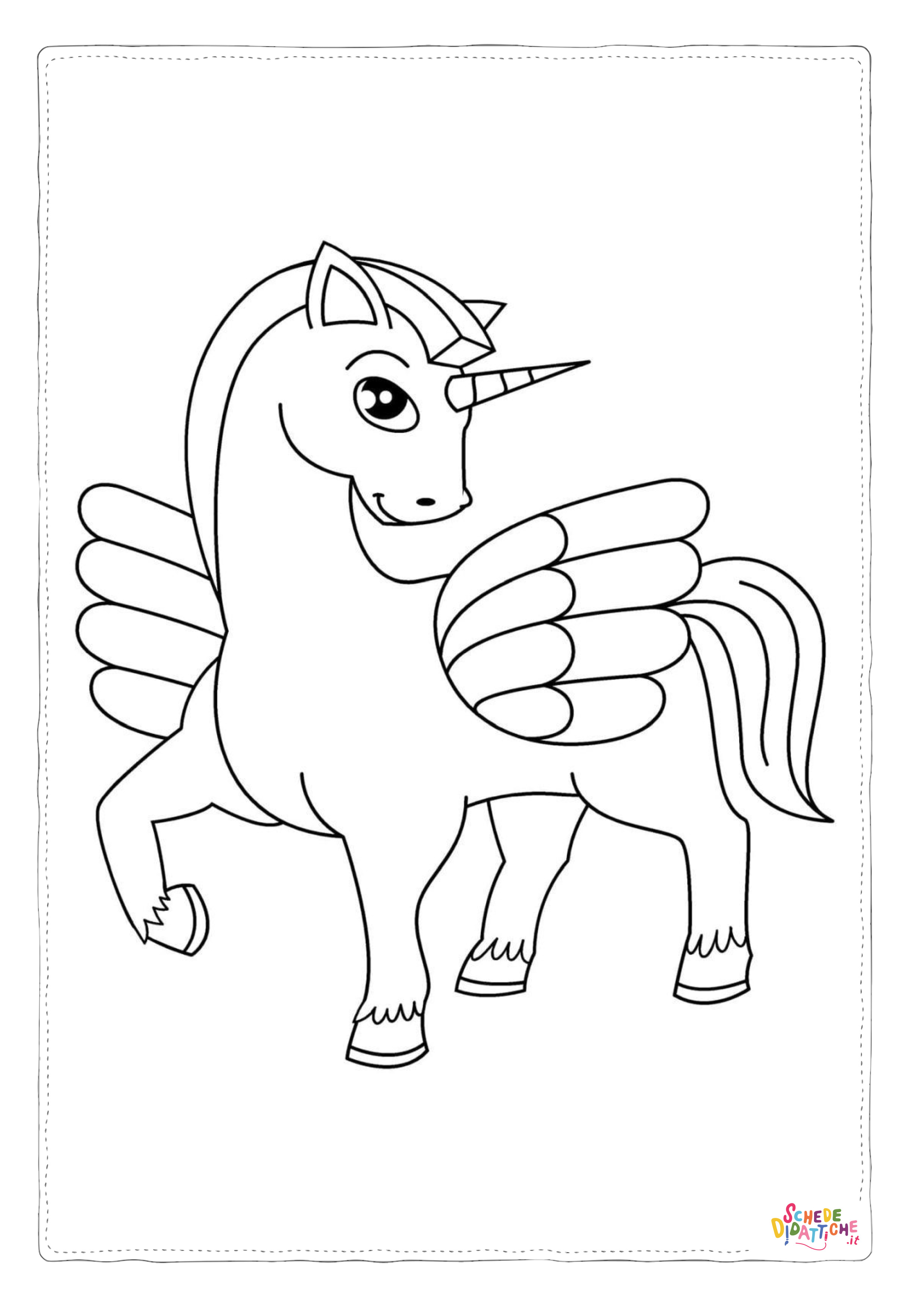 Disegno "Disegno di unicorno da stampare e colorare 56" Disegno di unicorno da stampare e colorare 56
