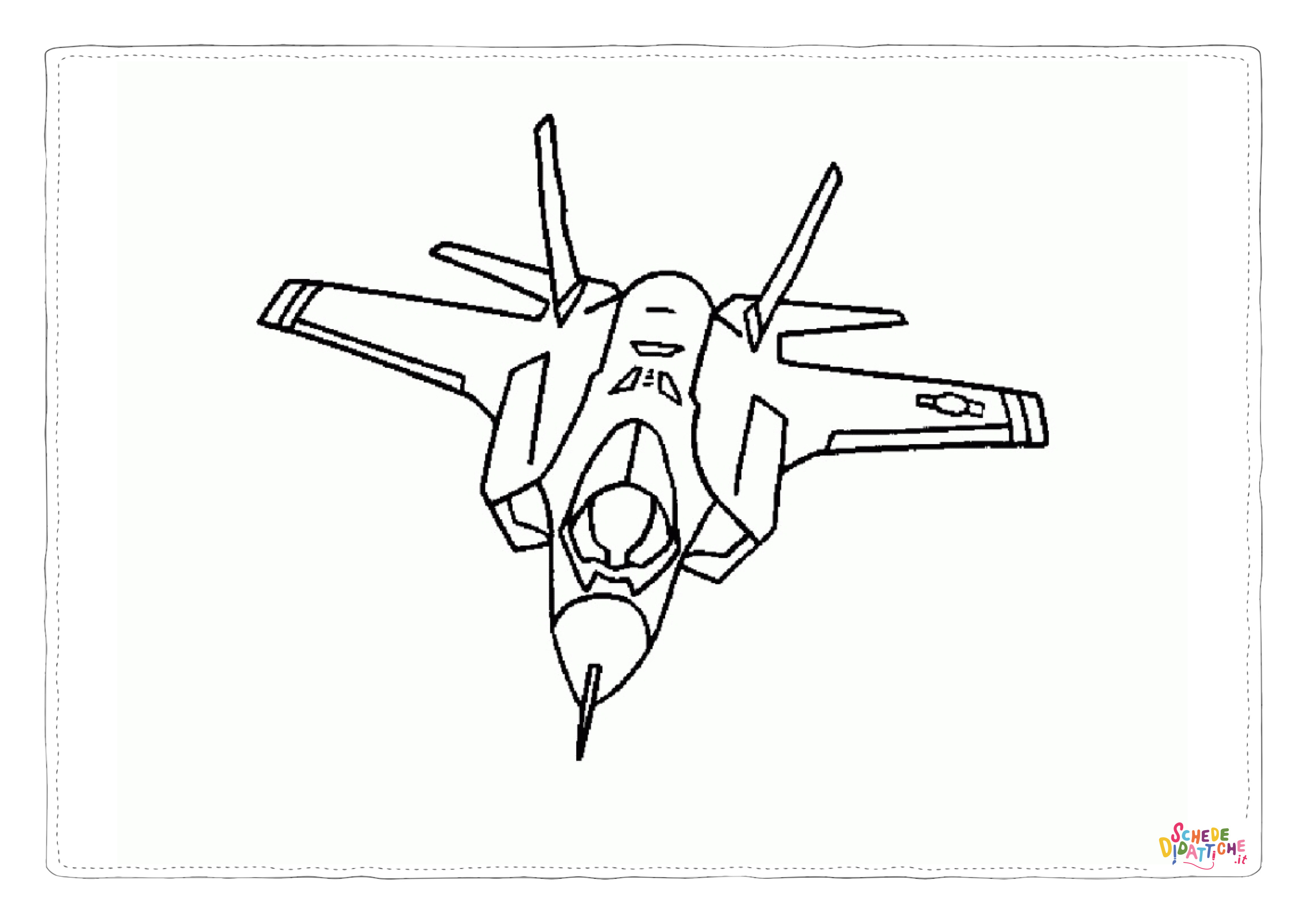 Disegno di aereo militare da stampare e colorare 11