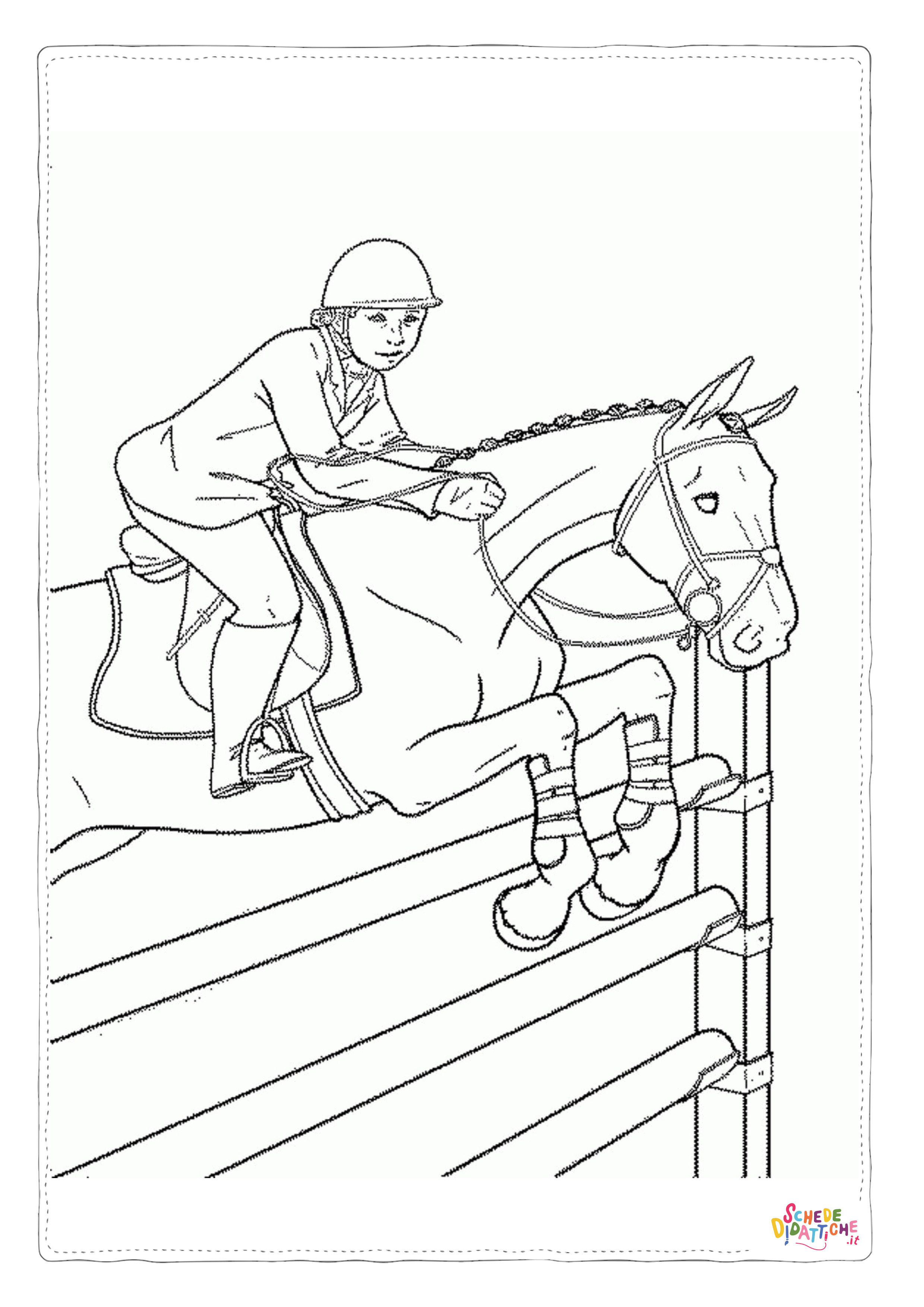 Disegno "Disegno di equitazione da stampare e colorare 10" Disegno di equitazione da stampare e colorare 10