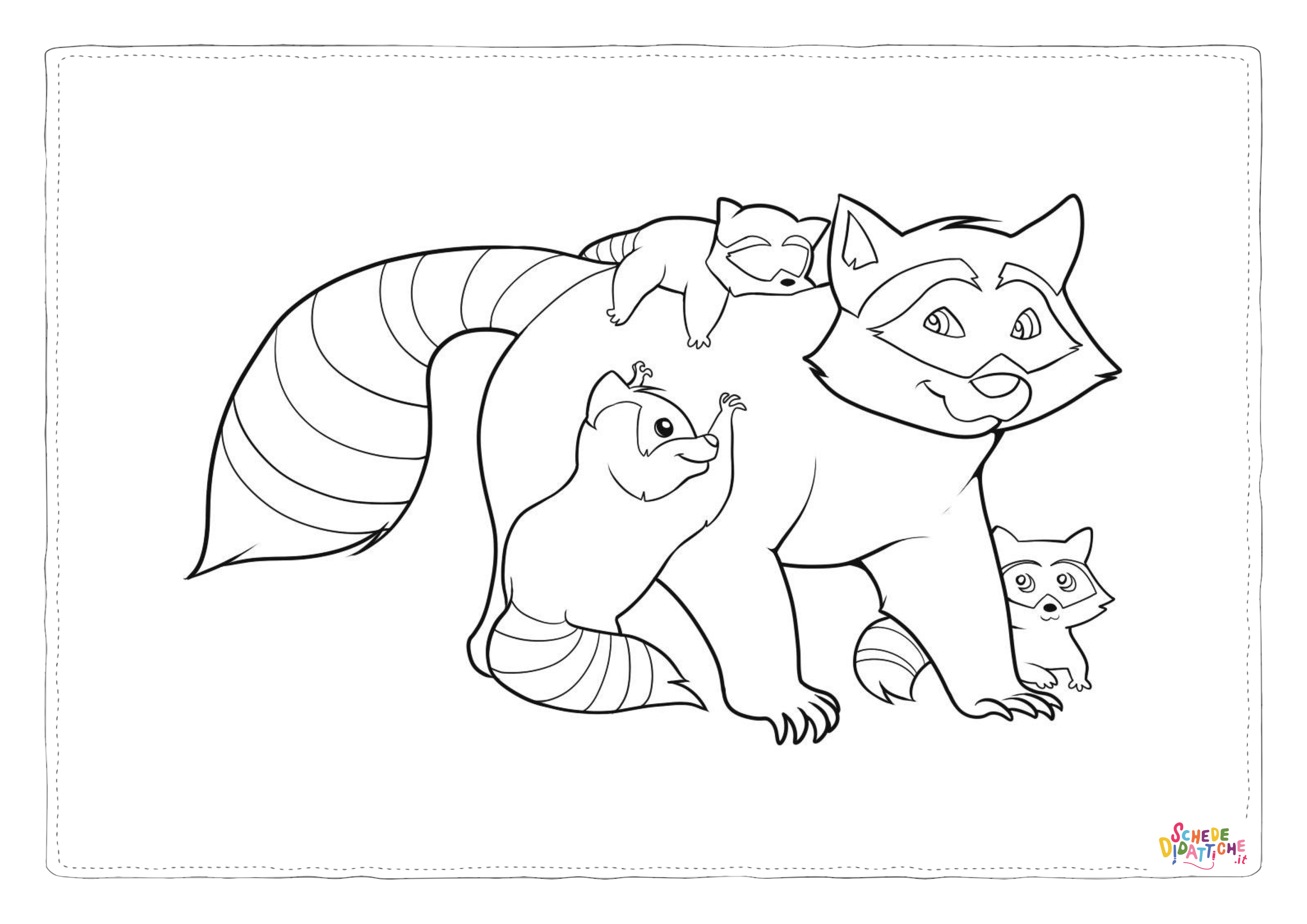 Disegno "Disegno di procione da stampare e colorare 17" Disegno di procione da stampare e colorare 17