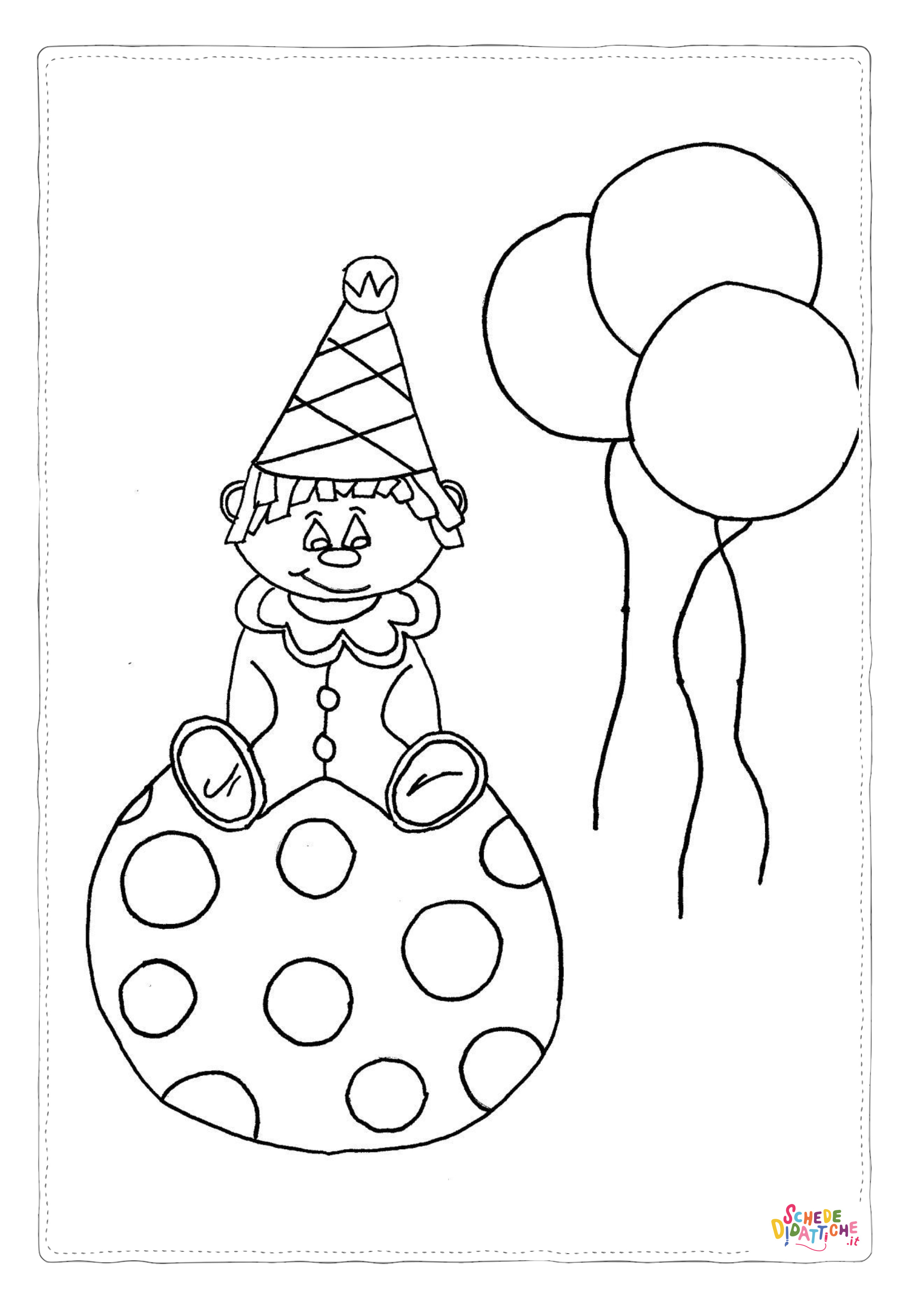 Disegno "Disegno di clown da stampare e colorare 56" Disegno di clown da stampare e colorare 56
