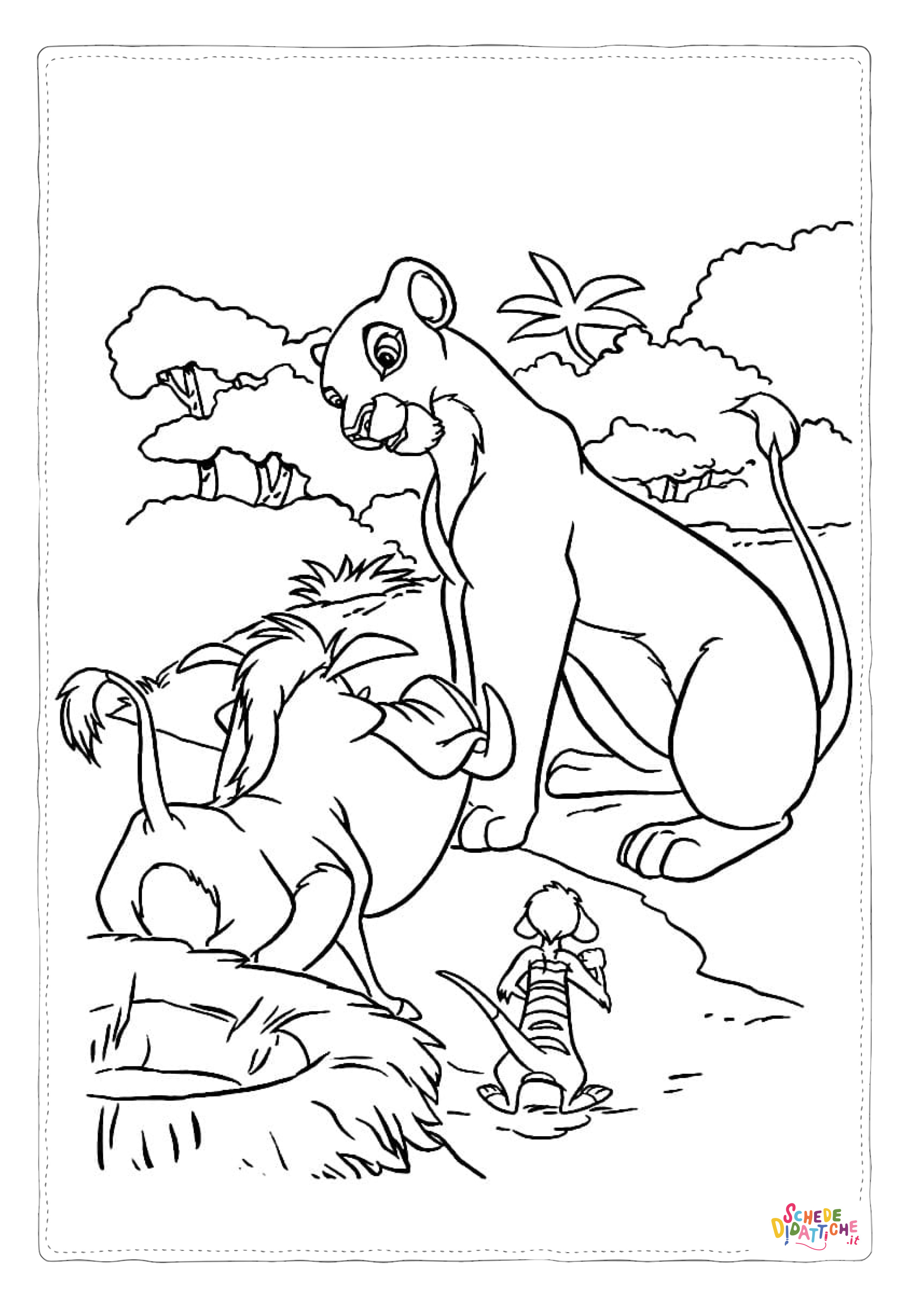 Disegno di Re Leone da stampare e colorare 164