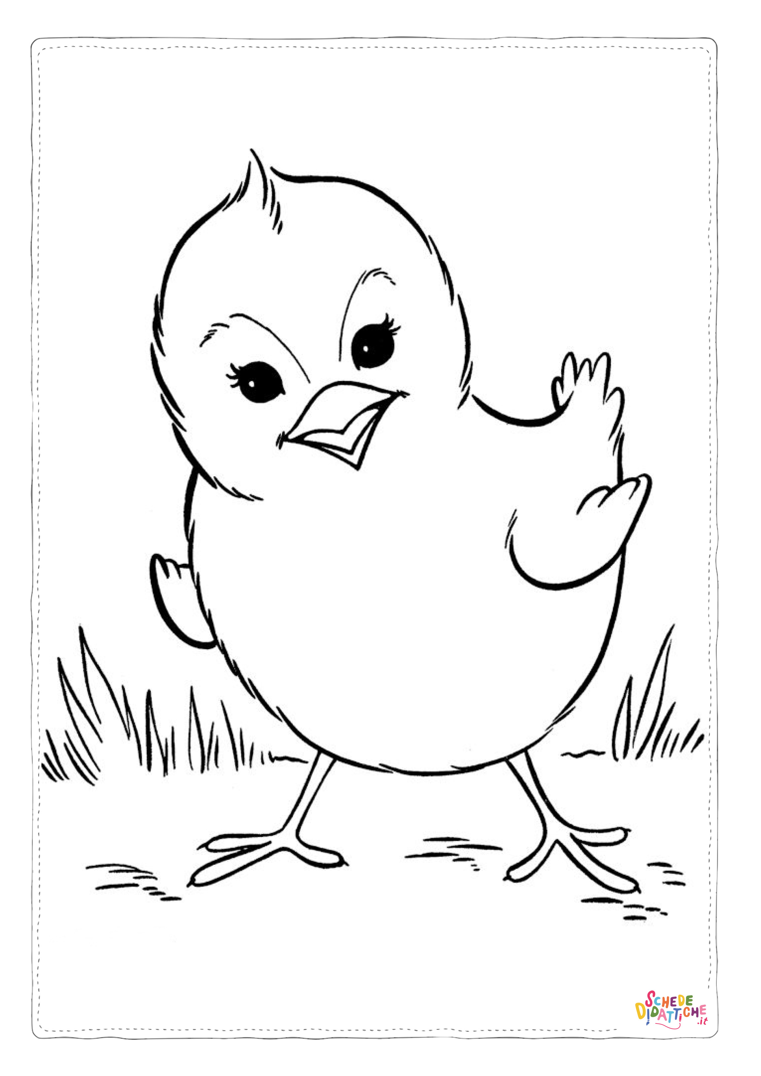Disegno "Disegno di pulcino da stampare e colorare 27" Disegno di pulcino da stampare e colorare 27
