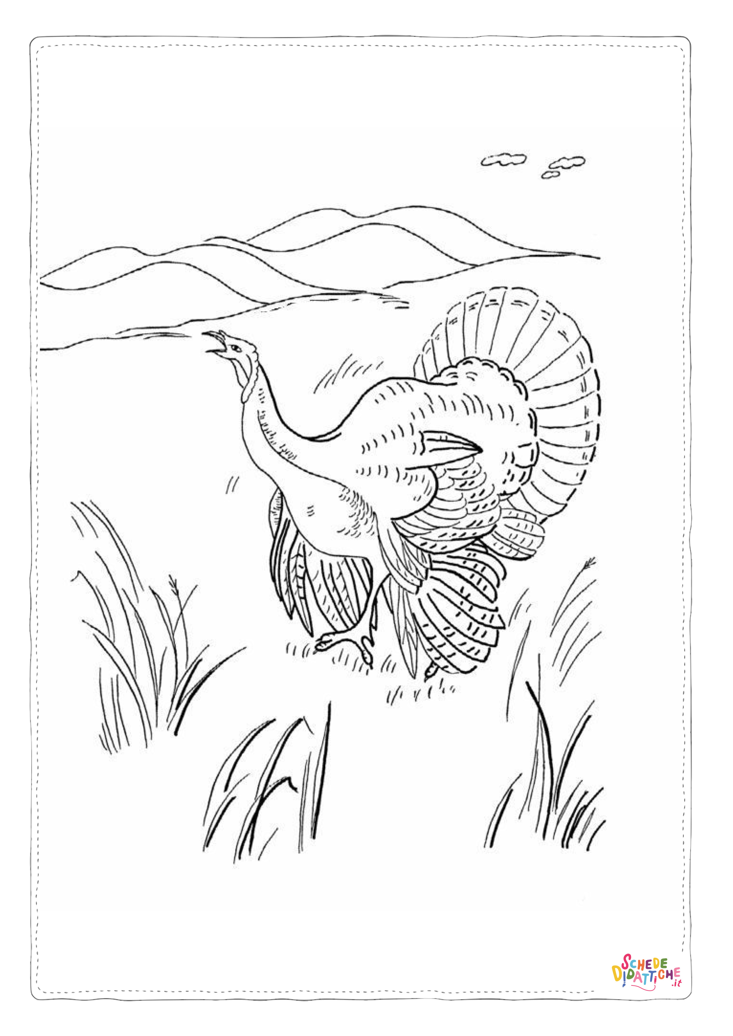 Disegno "Disegno di tacchino da stampare e colorare 86" Disegno di tacchino da stampare e colorare 86