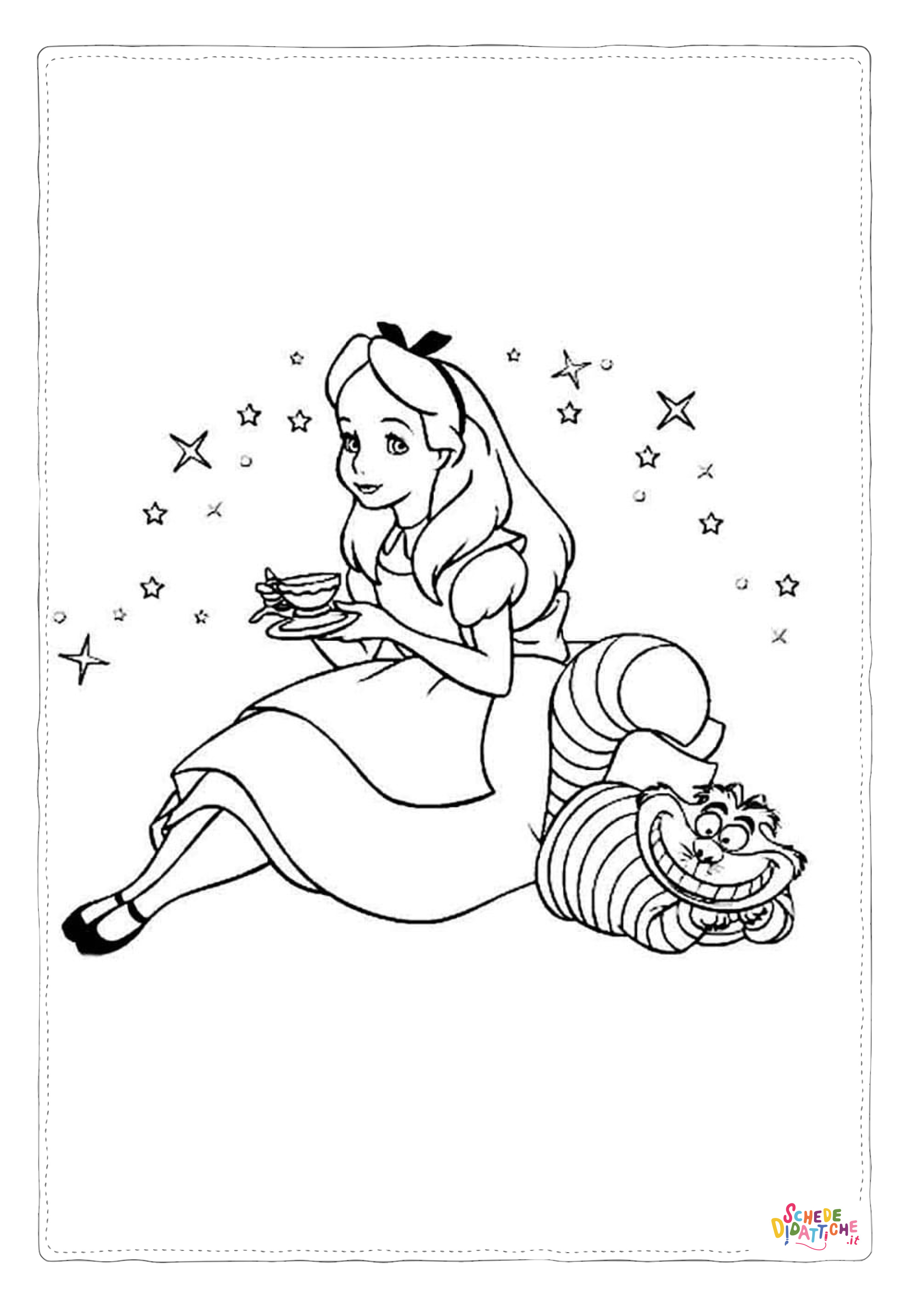 Disegno "Disegno di Alice nel paese delle meraviglie da stampare e colorare 64" Disegno di Alice nel paese delle meraviglie da stampare e colorare 64