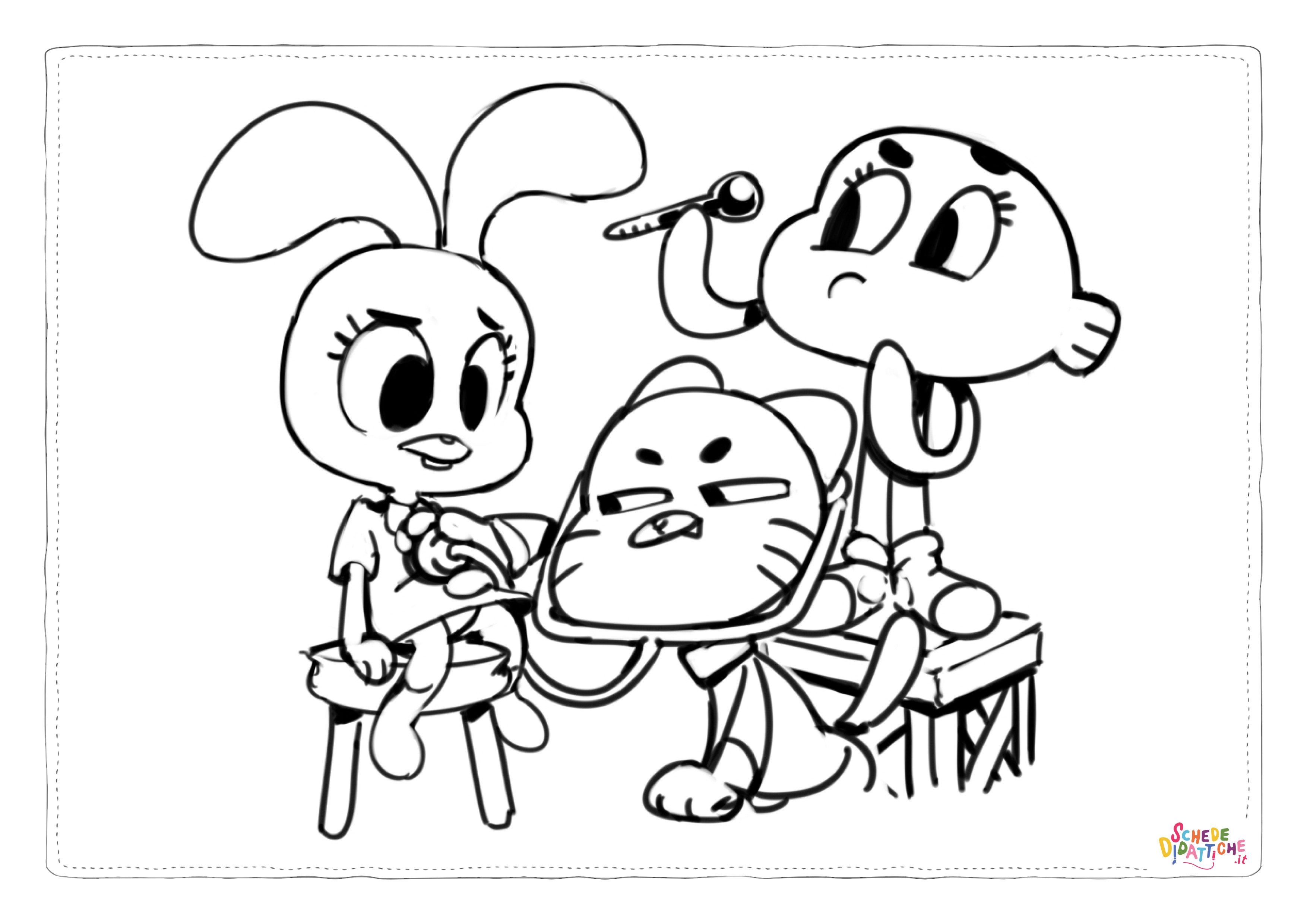 Disegno "Disegno di Lo straordinario mondo di Gumball da stampare e colorare 2" Disegno di Lo straordinario mondo di Gumball da stampare e colorare 2