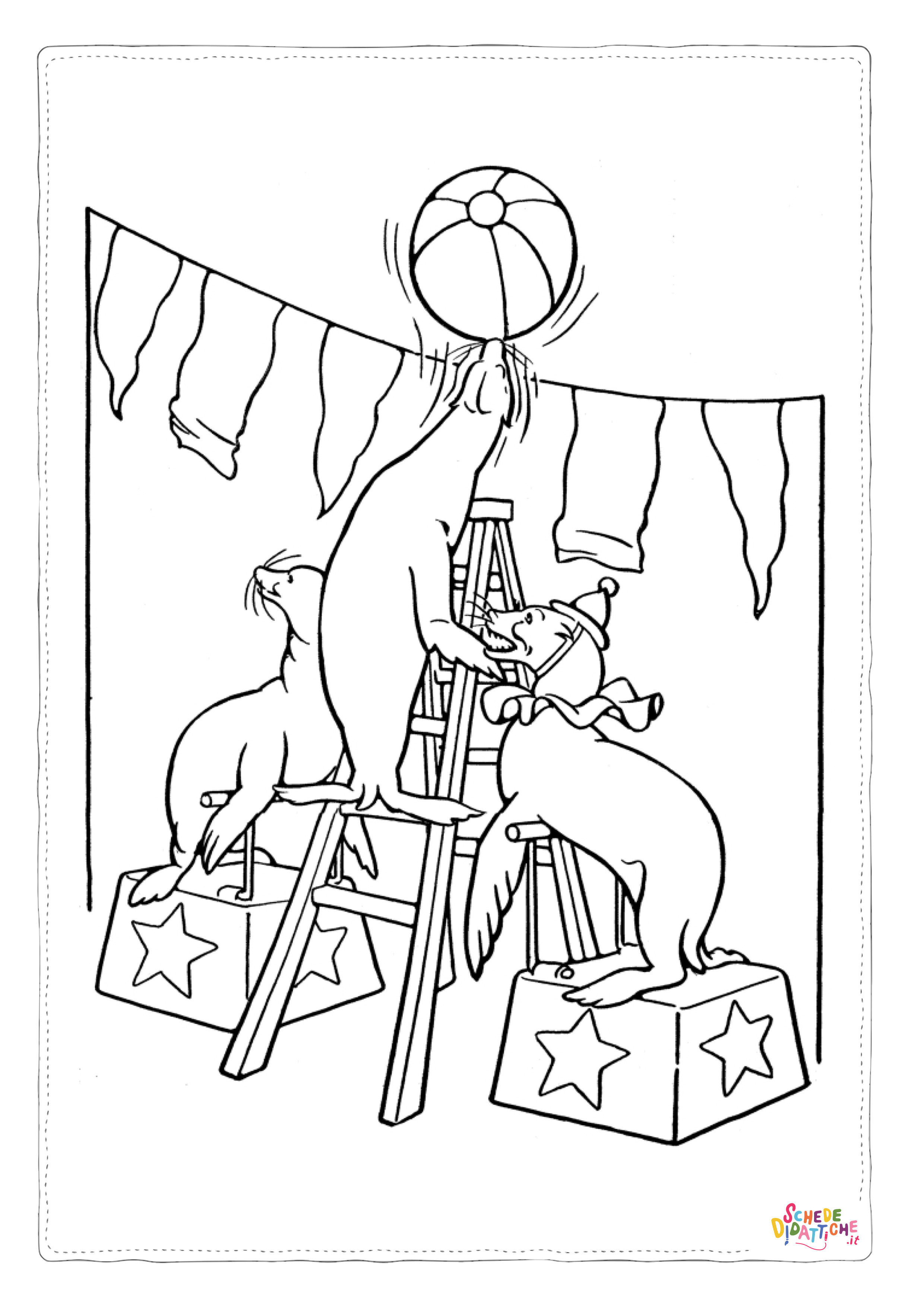 Disegno "Disegno di foca da stampare e colorare 17" Disegno di foca da stampare e colorare 17
