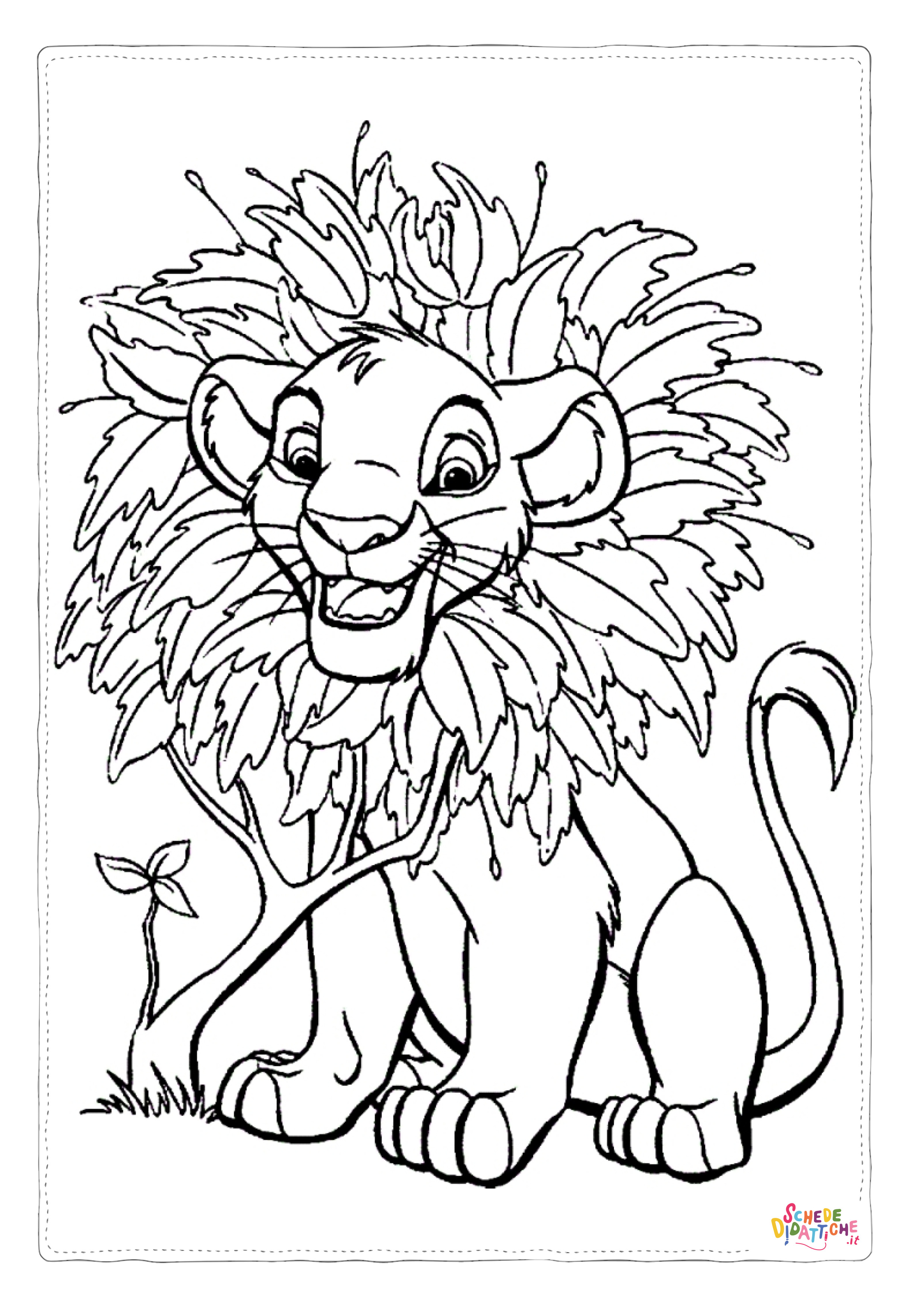 Disegno "Disegno di Re Leone da stampare e colorare 4" Disegno di Re Leone da stampare e colorare 4