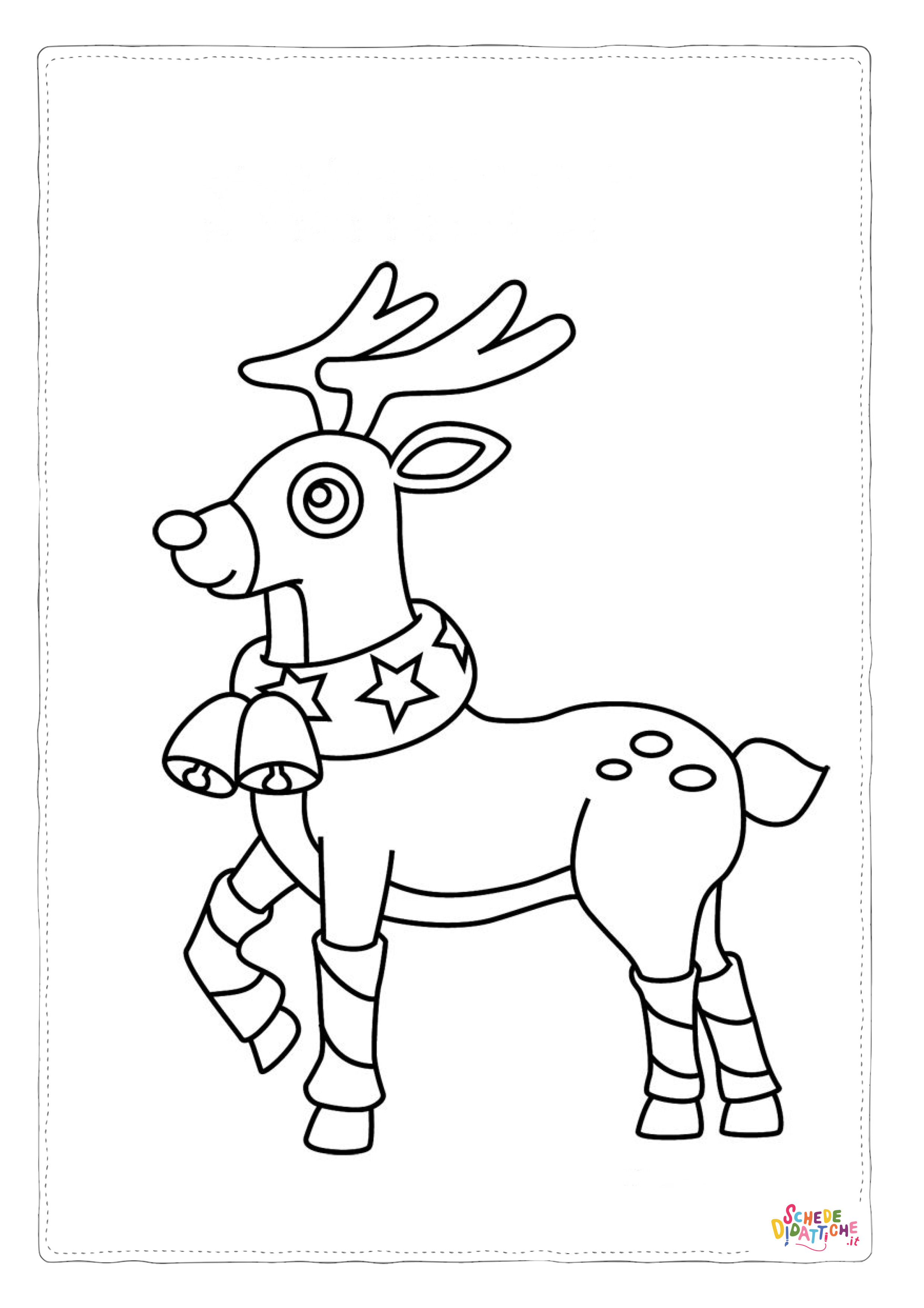 Disegno "Disegno di renna di Natale da stampare e colorare 38" Disegno di renna di Natale da stampare e colorare 38