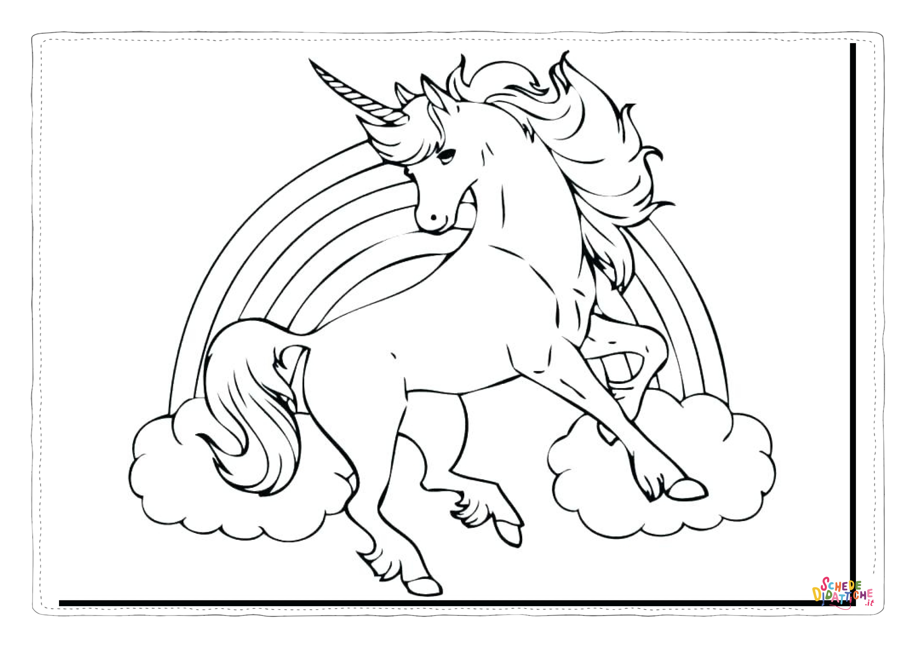 Disegno "Disegno di unicorno da stampare e colorare 173" Disegno di unicorno da stampare e colorare 173