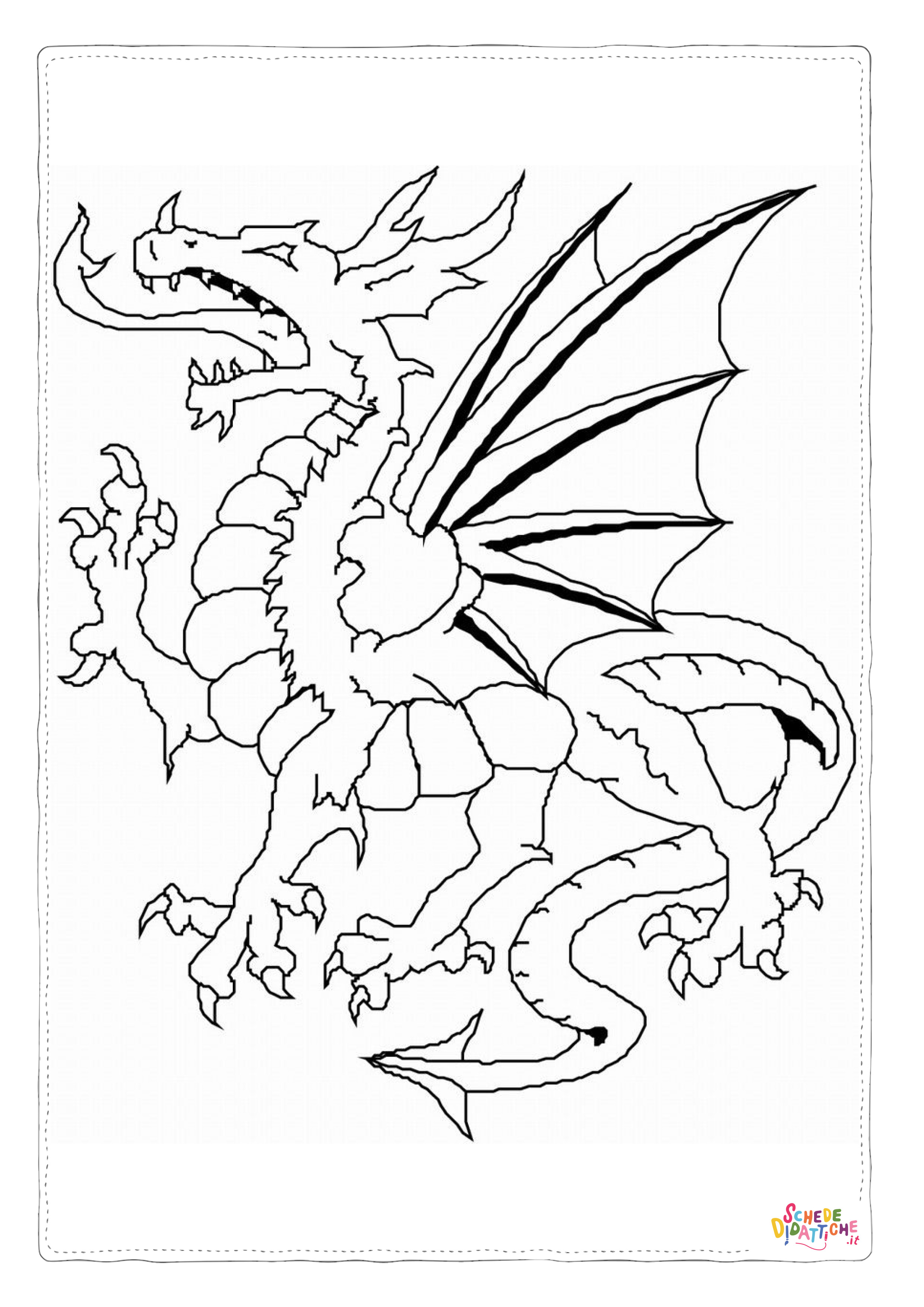 Disegno "Disegno di dragone da stampare e colorare 171" Disegno di dragone da stampare e colorare 171