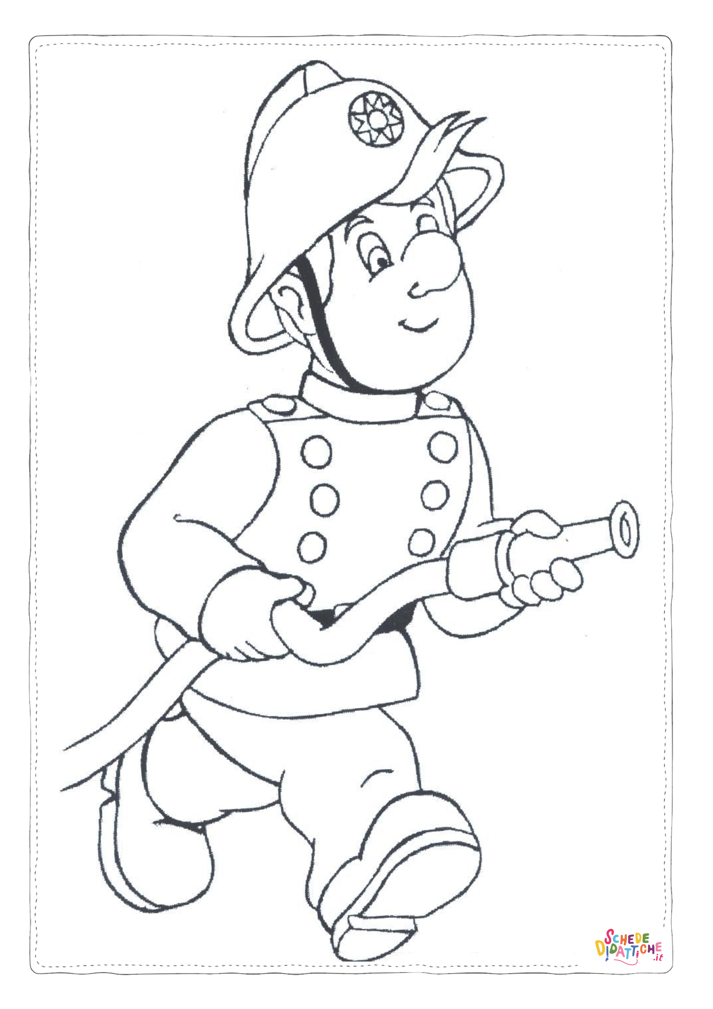 Disegno di pompiere da stampare e colorare 24