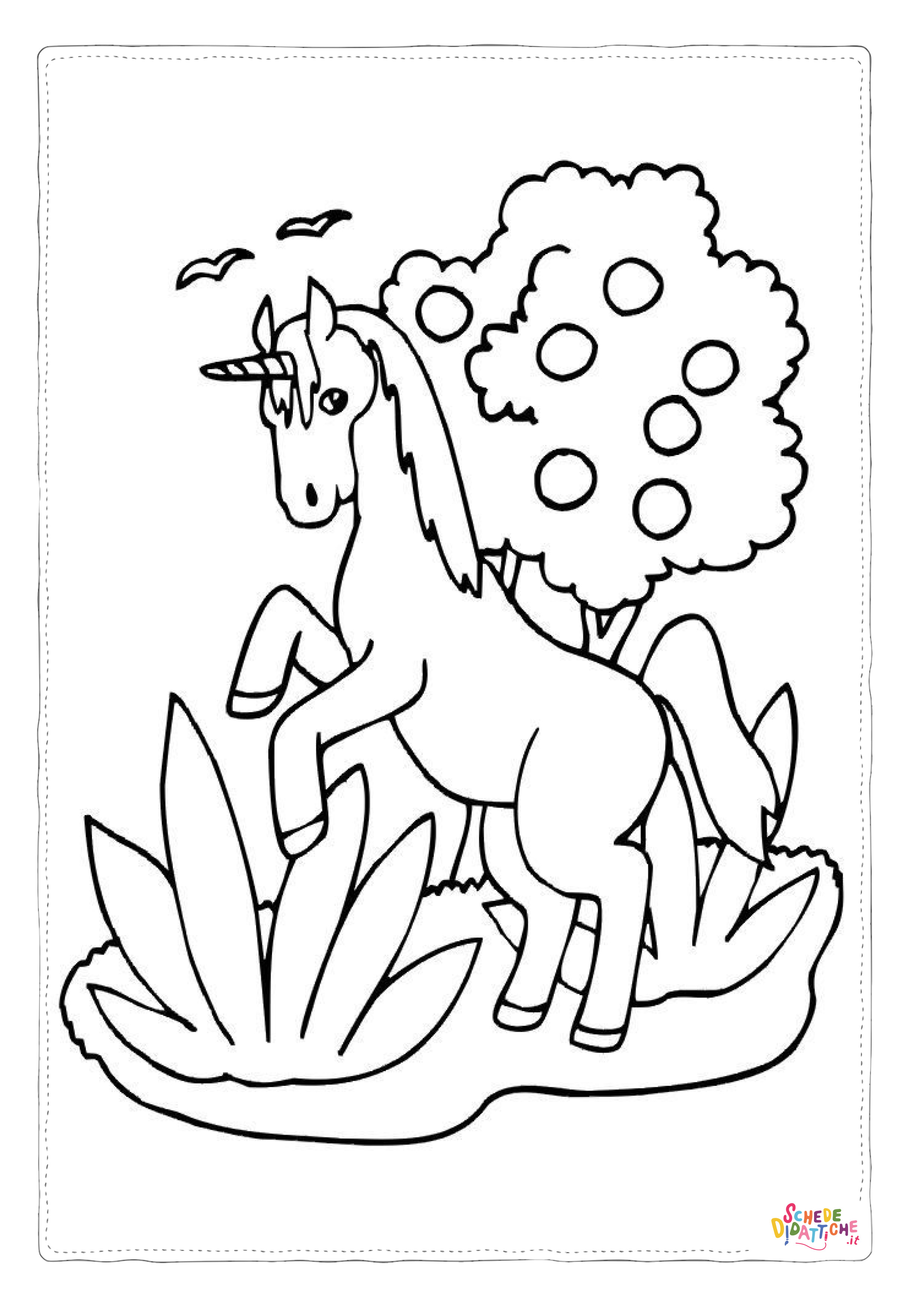 Disegno "Disegno di unicorno da stampare e colorare 29" Disegno di unicorno da stampare e colorare 29