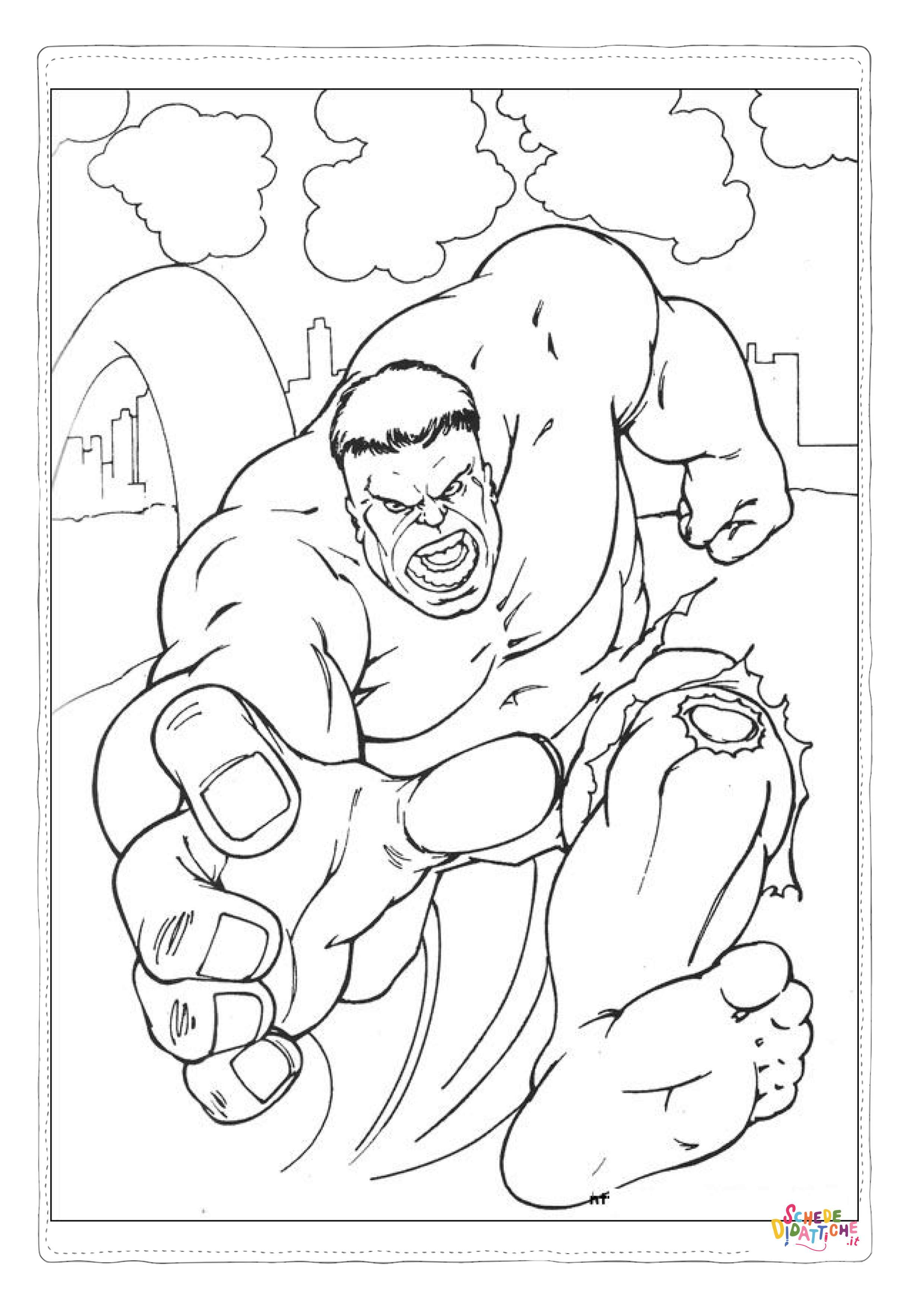 Disegno "Disegno di Hulk da stampare e colorare 28" Disegno di Hulk da stampare e colorare 28