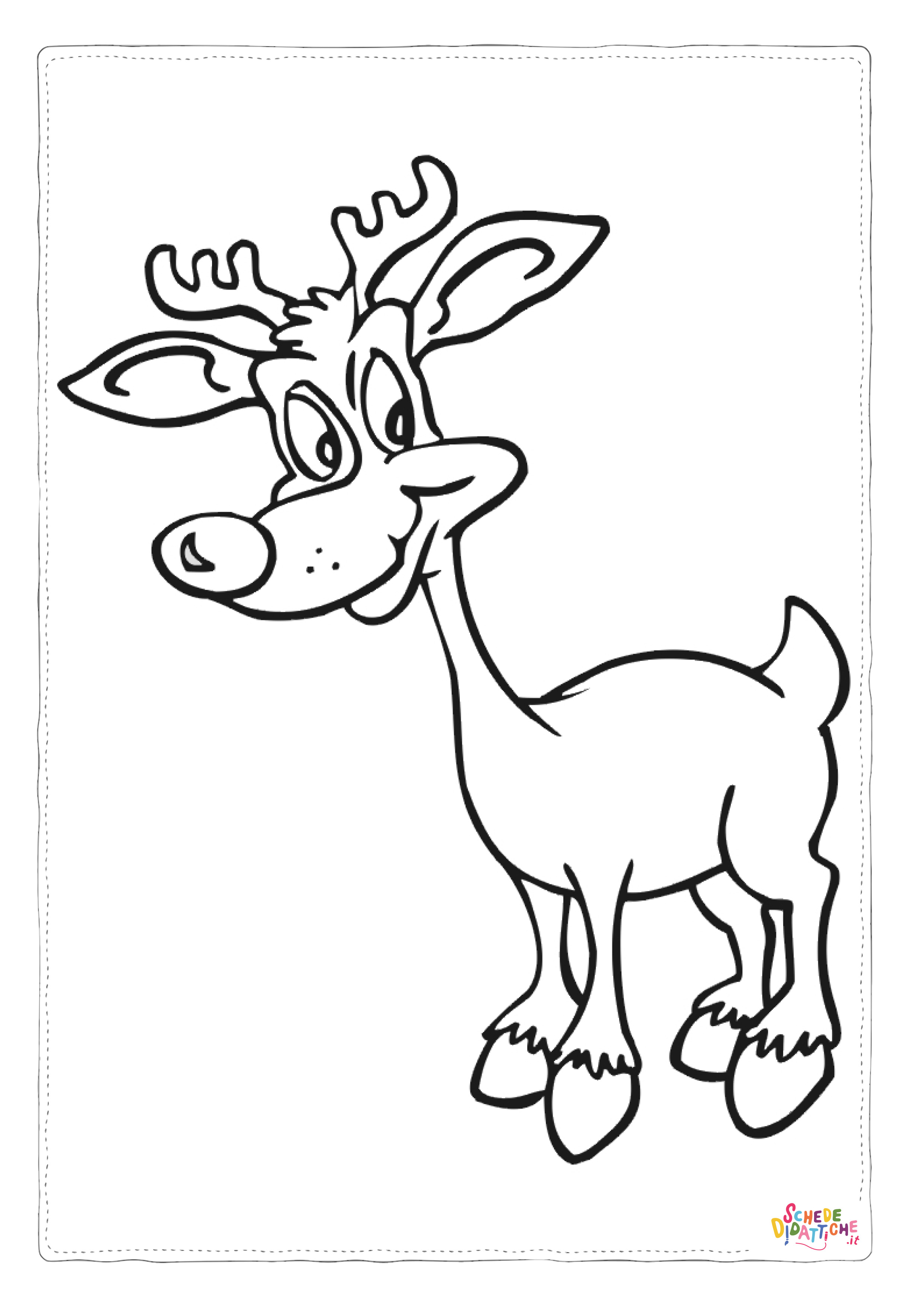 Disegno "Disegno di renna di Natale da stampare e colorare 7" Disegno di renna di Natale da stampare e colorare 7