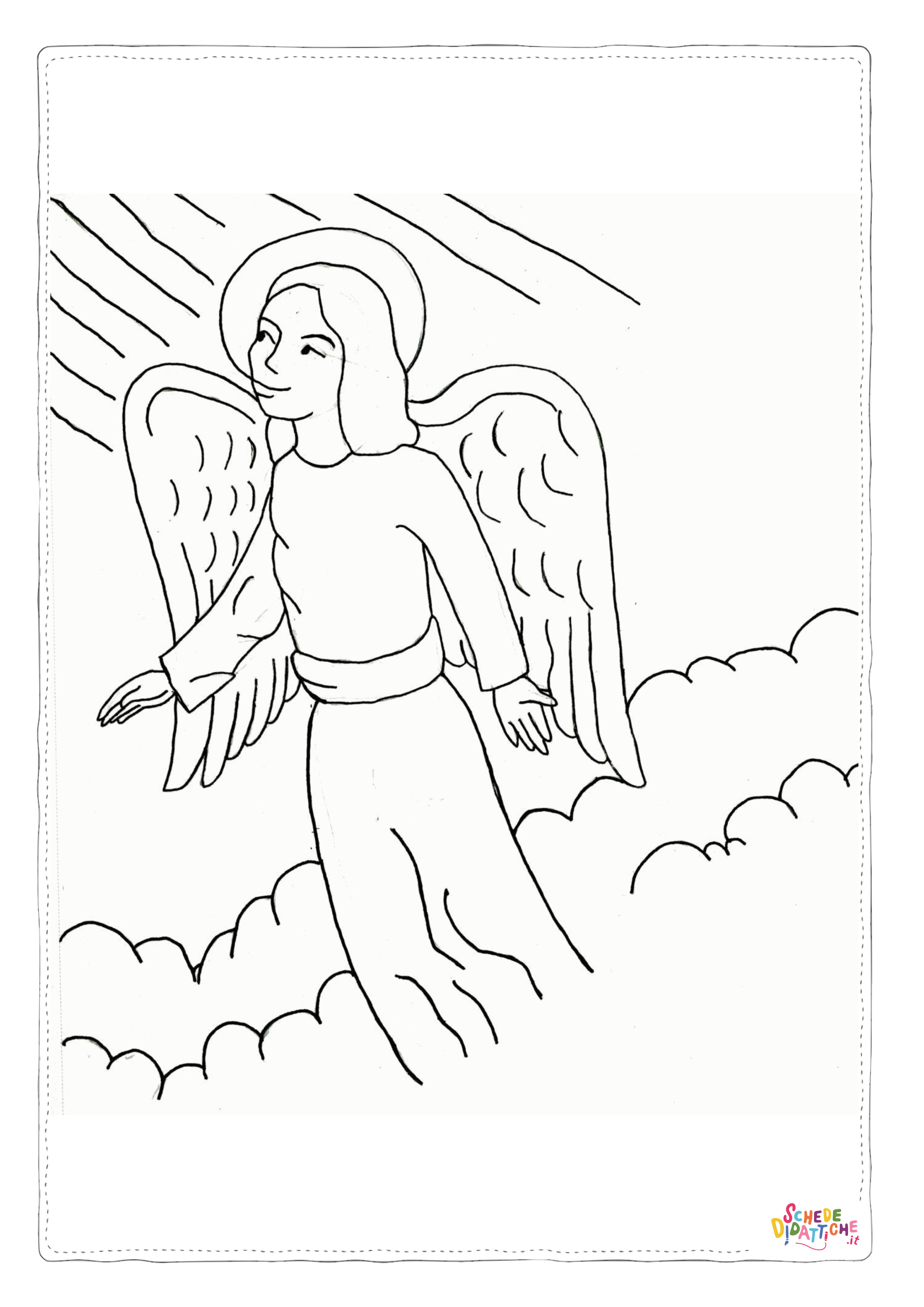 Disegno "Disegno di angelo da stampare e colorare 64" Disegno di angelo da stampare e colorare 64