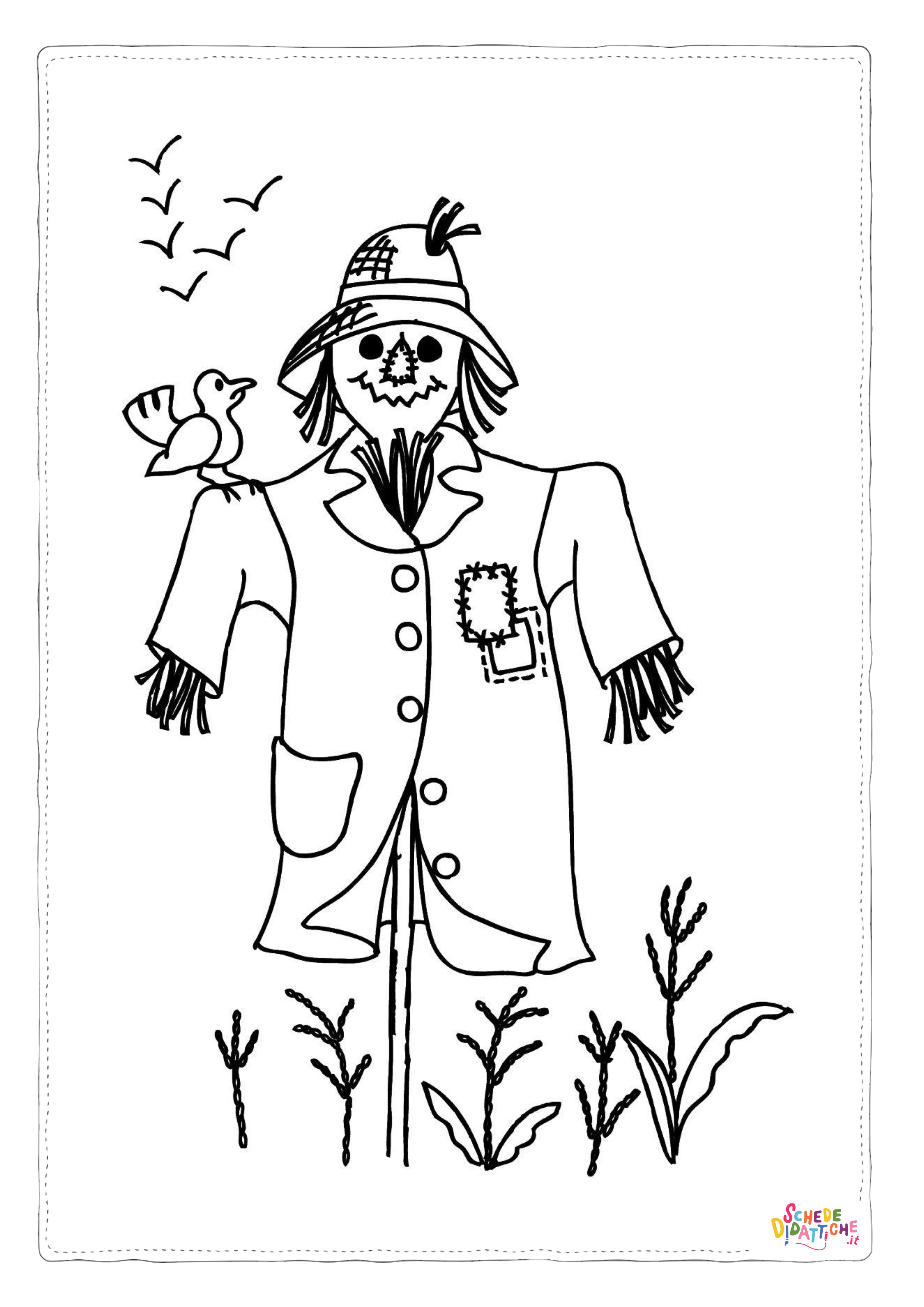 Disegno "Disegno di spaventapasseri da stampare e colorare 24" Disegno di spaventapasseri da stampare e colorare 24