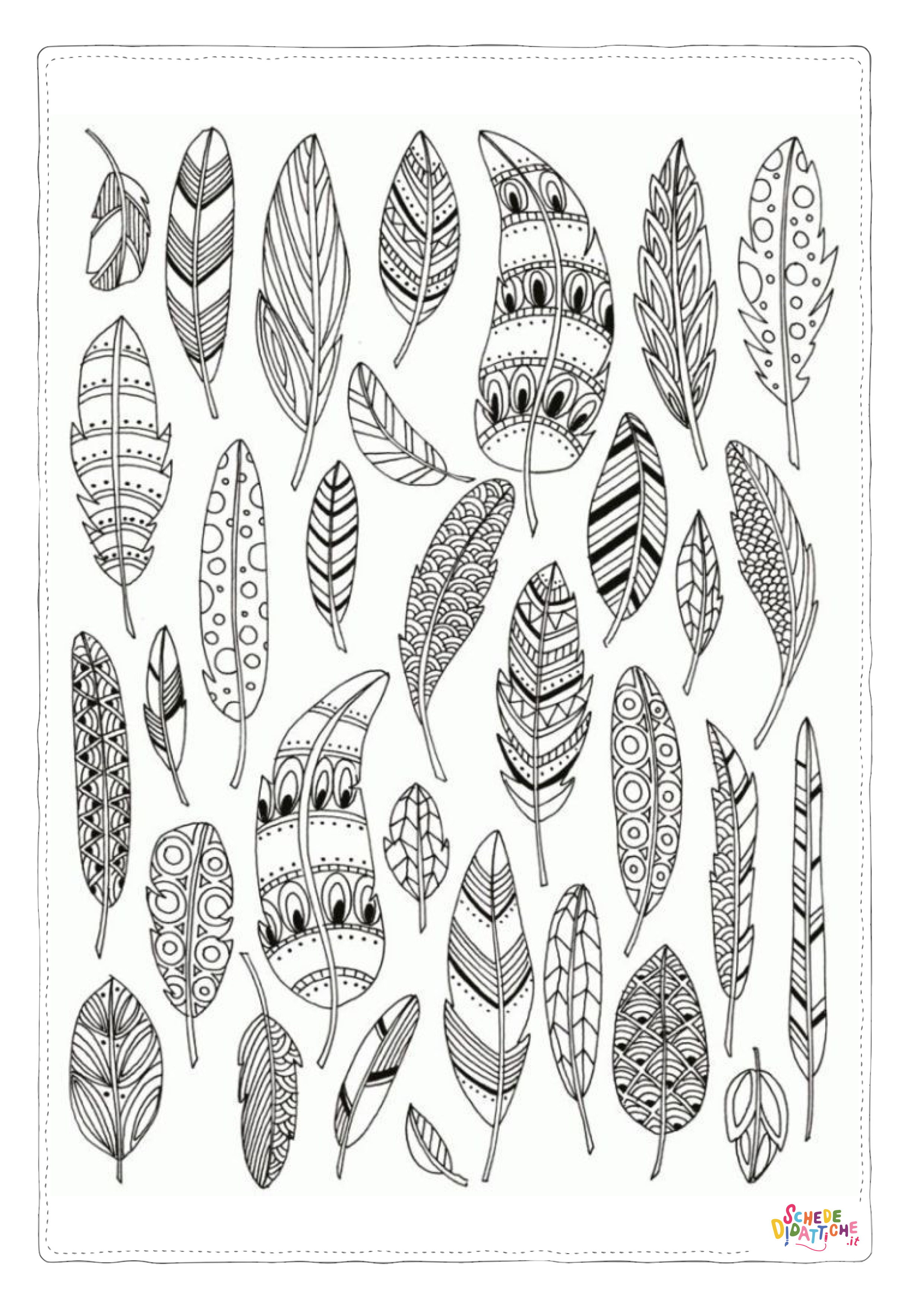 Disegno "Disegno di piuma da stampare e colorare" Disegno di piuma da stampare e colorare