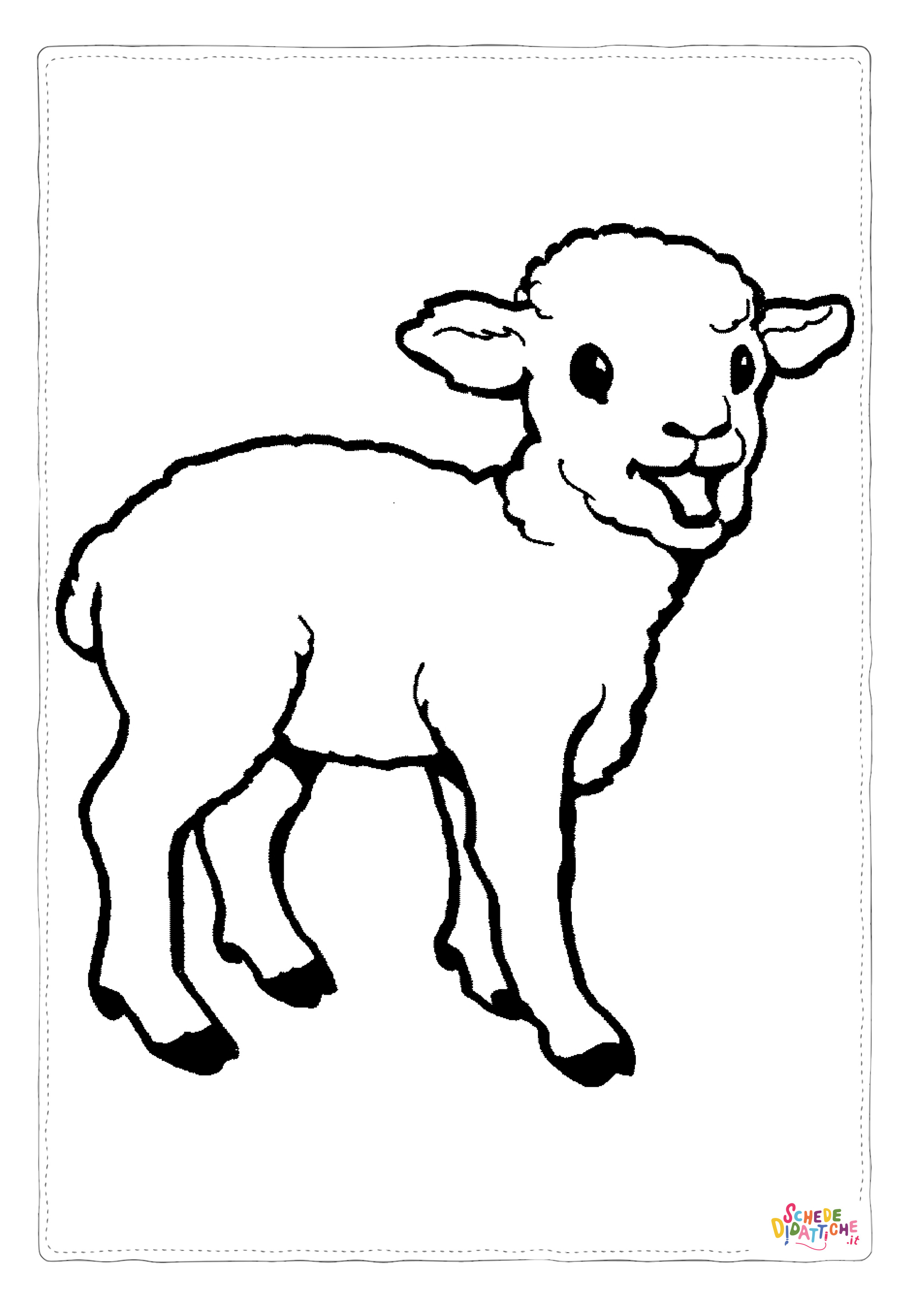 Disegno "Disegno di pecora da stampare e colorare 7" Disegno di pecora da stampare e colorare 7