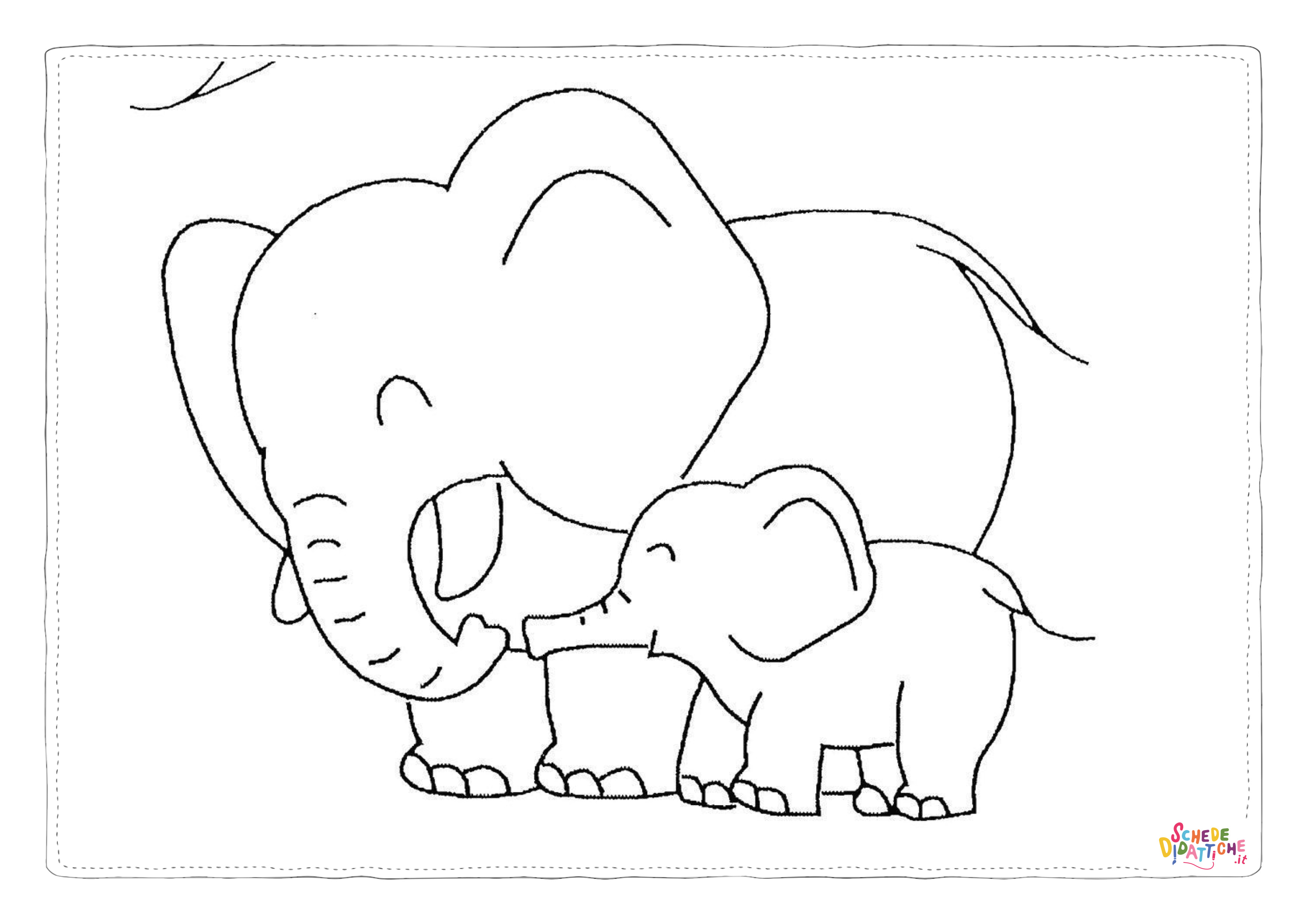 Disegno di elefante da stampare e colorare 28
