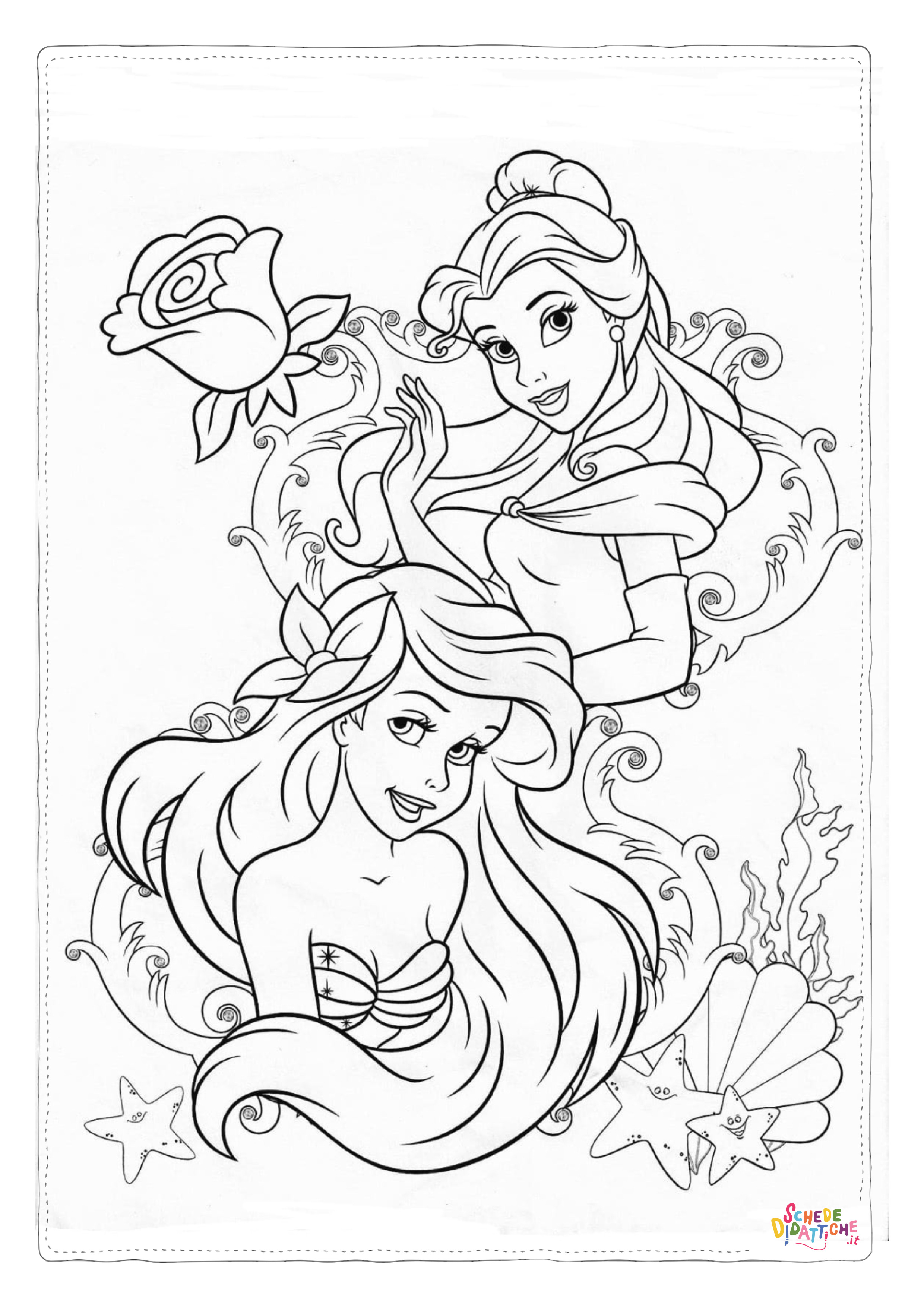 Disegno di Tutte le principesse Disney da stampare e colorare 43
