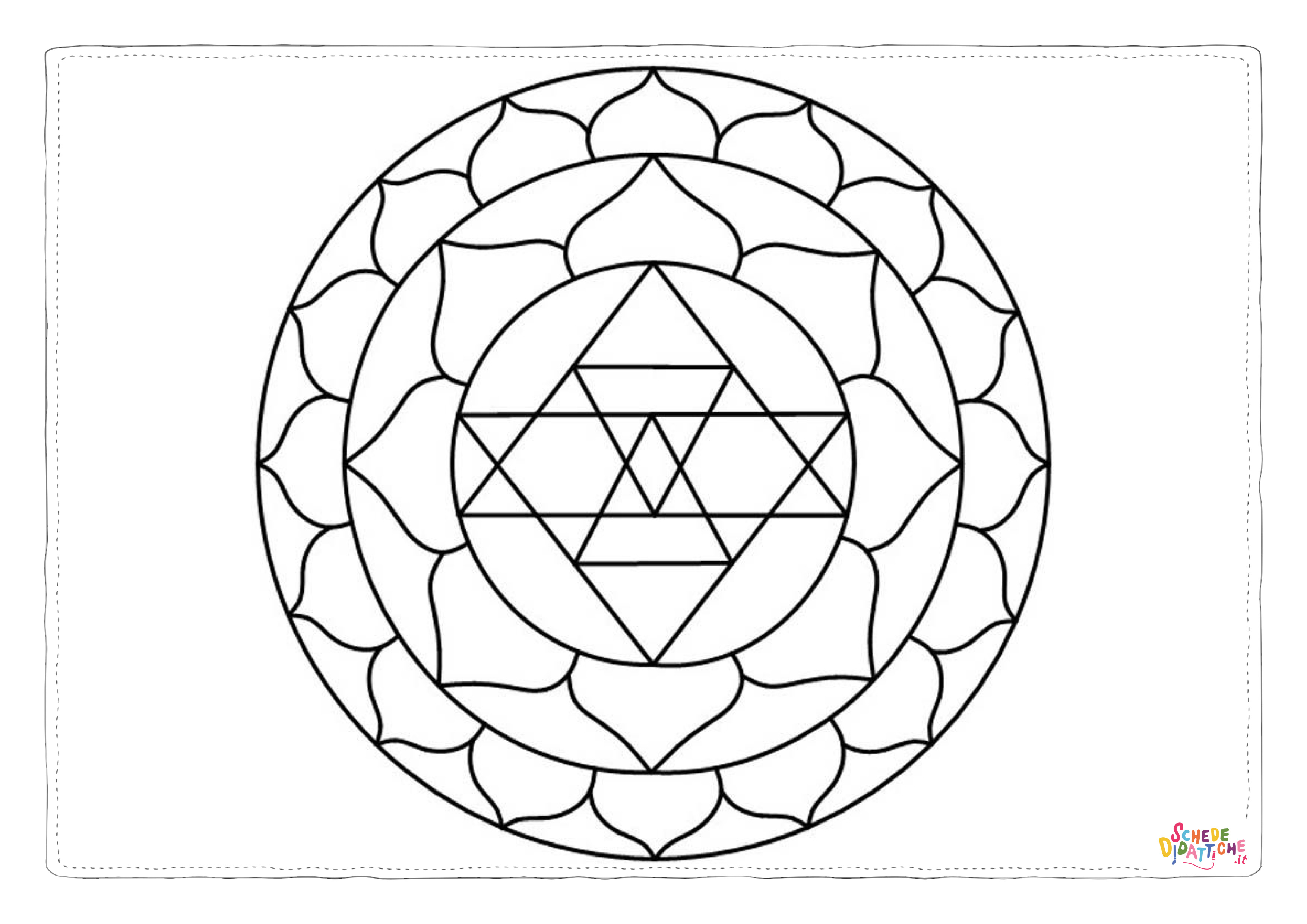 Disegno "Disegno di mandala da stampare e colorare 1194" Disegno di mandala da stampare e colorare 1194