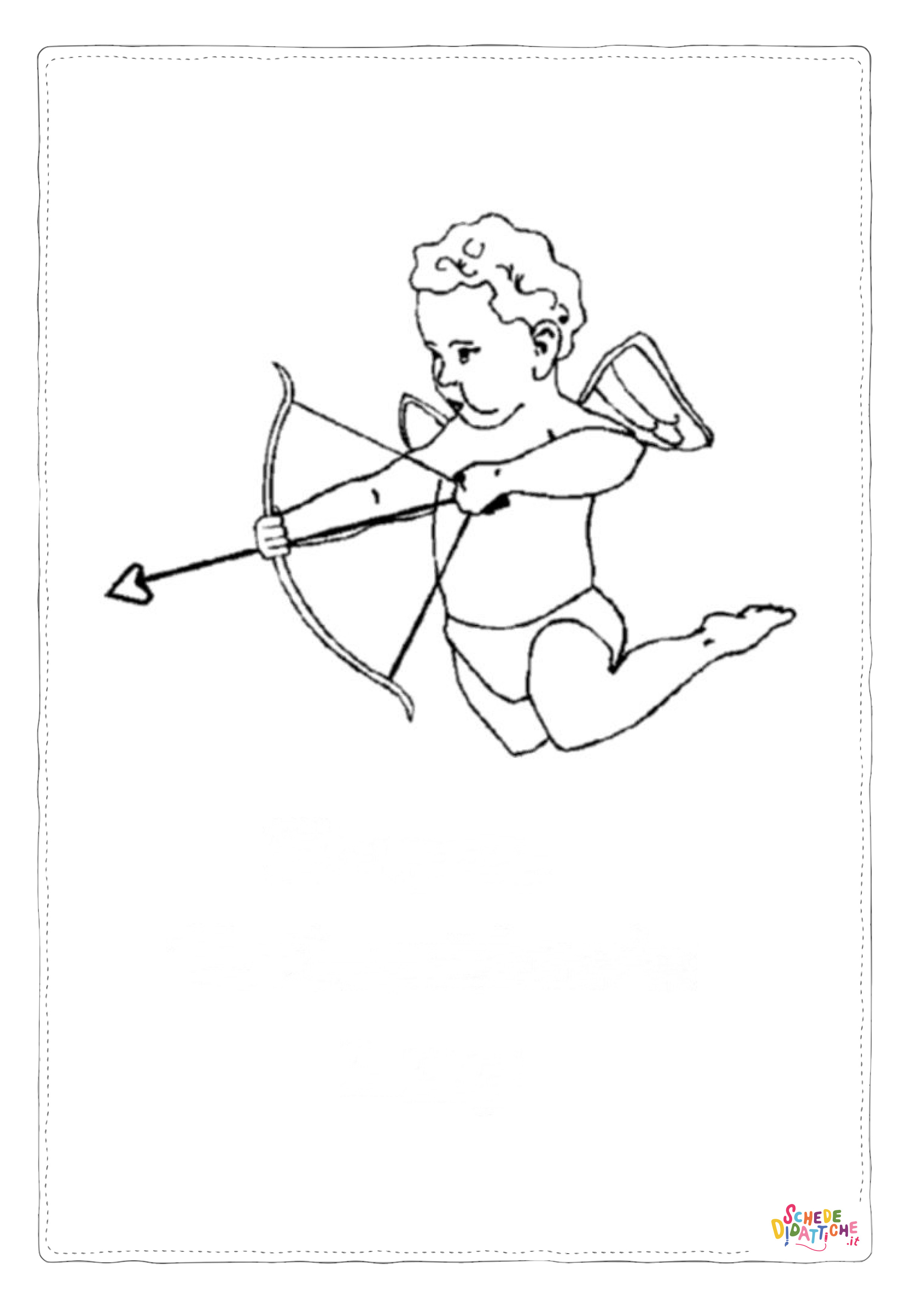 Disegno di Cupido da stampare e colorare 8