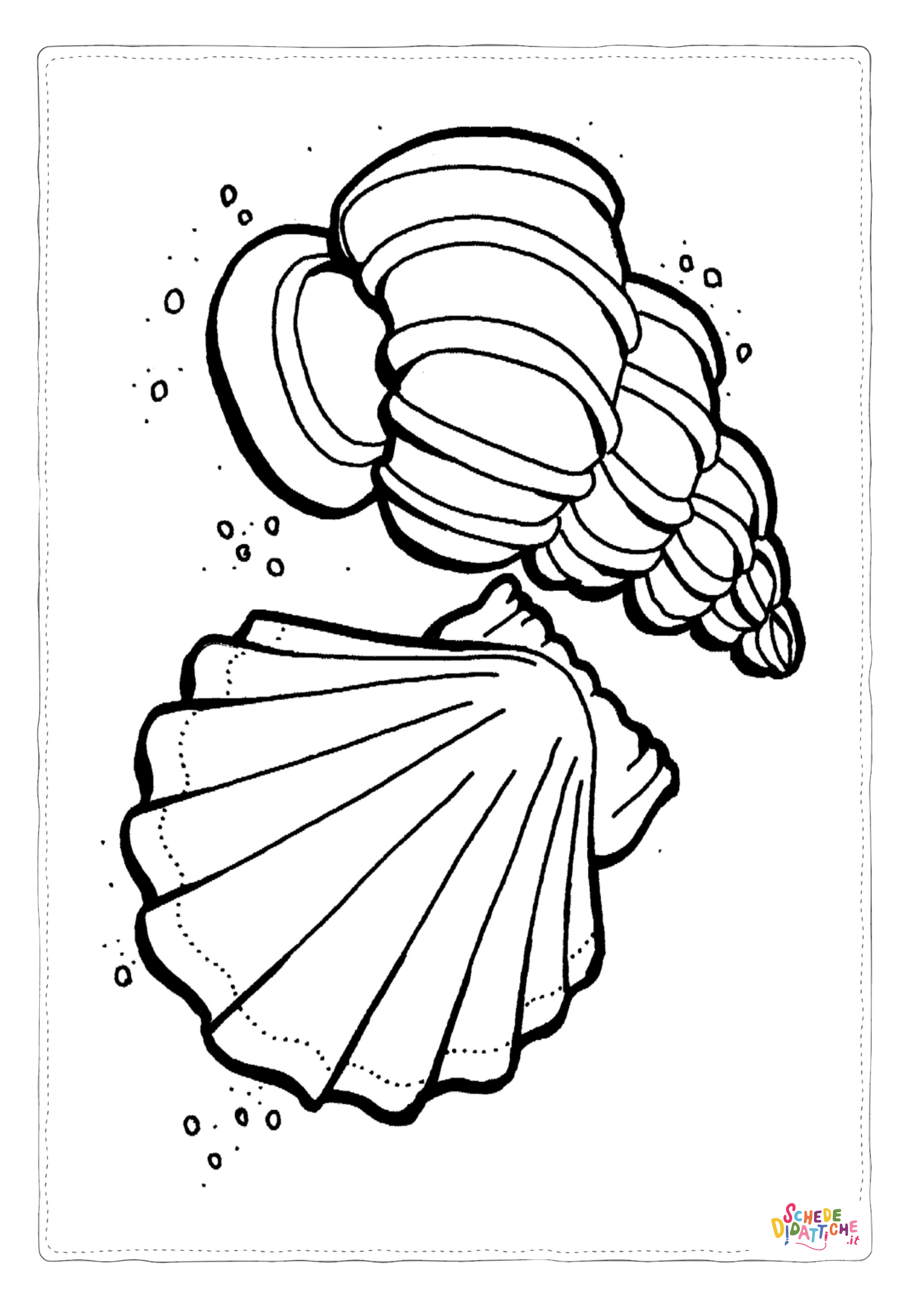 Disegno "Disegno di conchiglia da stampare e colorare 9" Disegno di conchiglia da stampare e colorare 9