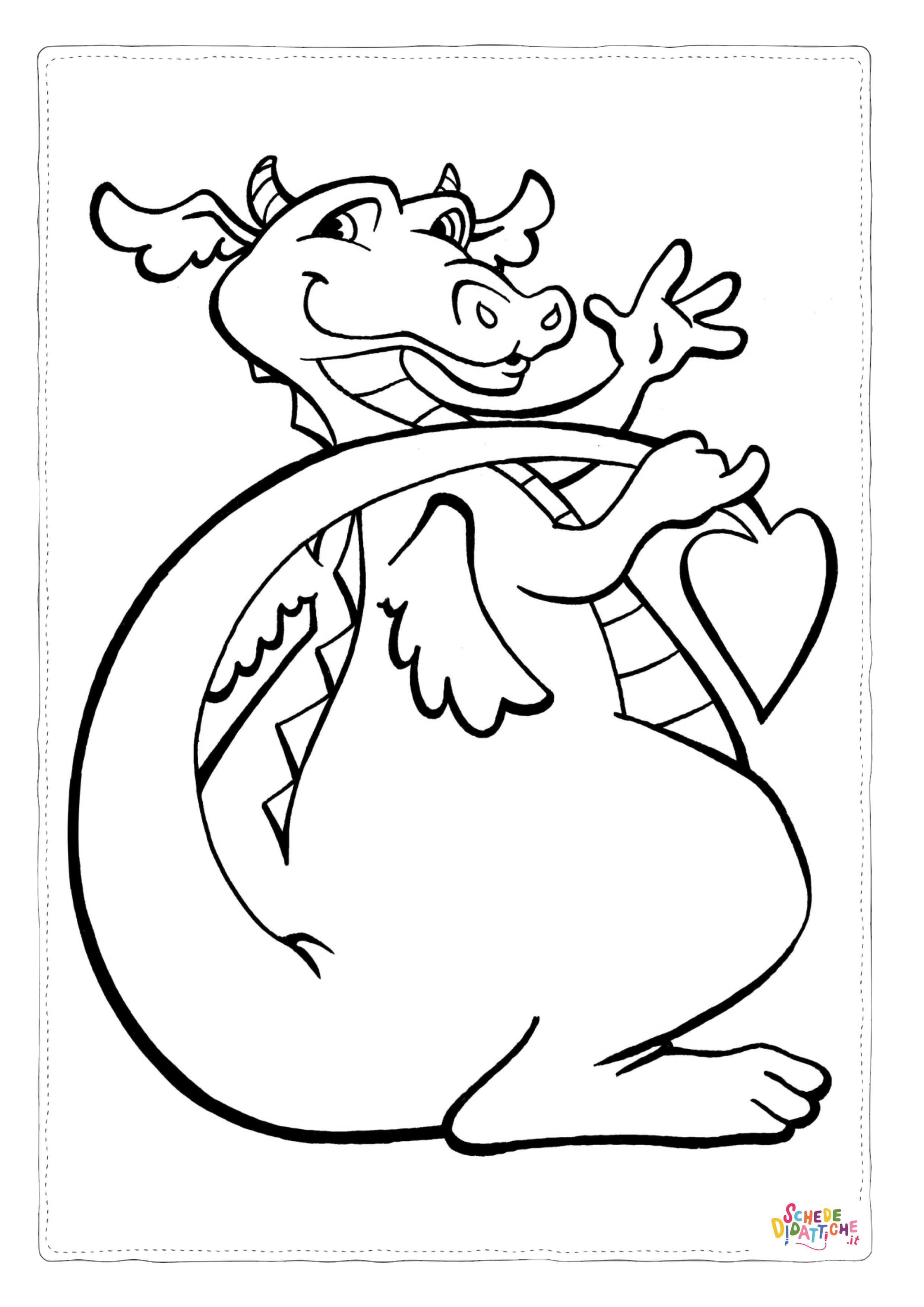 Disegno "Disegno di dragone da stampare e colorare 205" Disegno di dragone da stampare e colorare 205