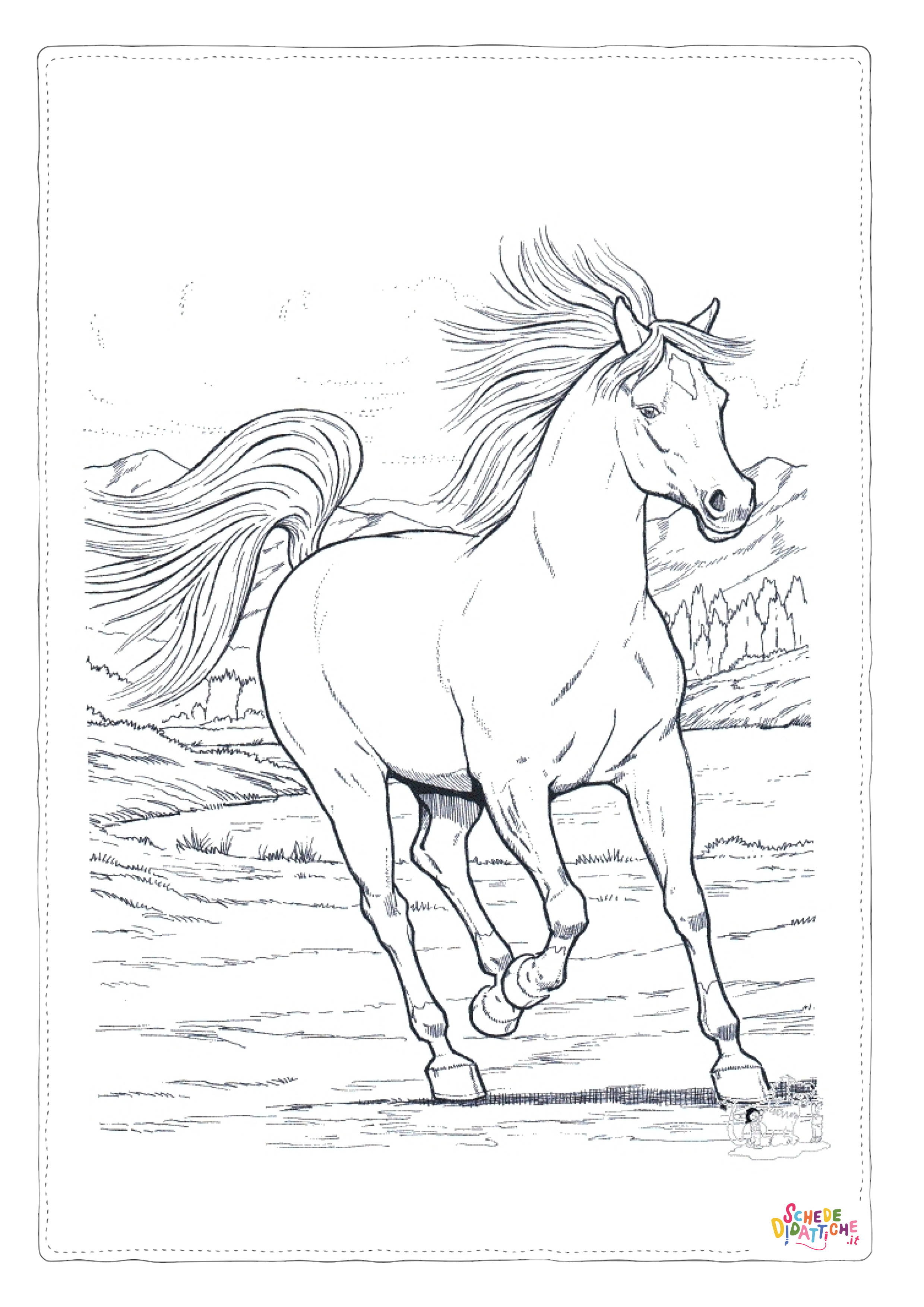 Disegno "Disegno di cavallo da stampare e colorare 85" Disegno di cavallo da stampare e colorare 85