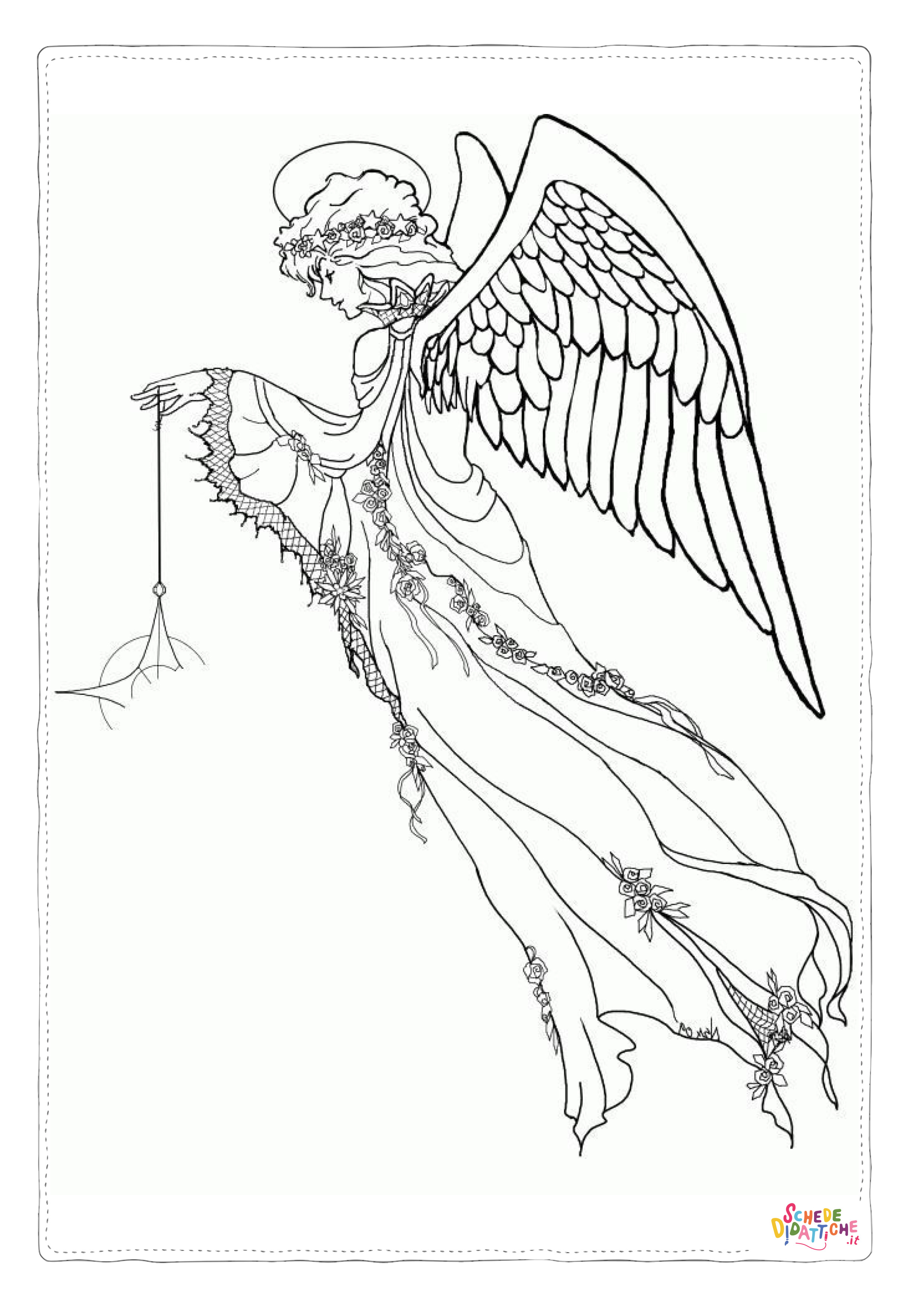 Disegno "Disegno di angelo da stampare e colorare 72" Disegno di angelo da stampare e colorare 72