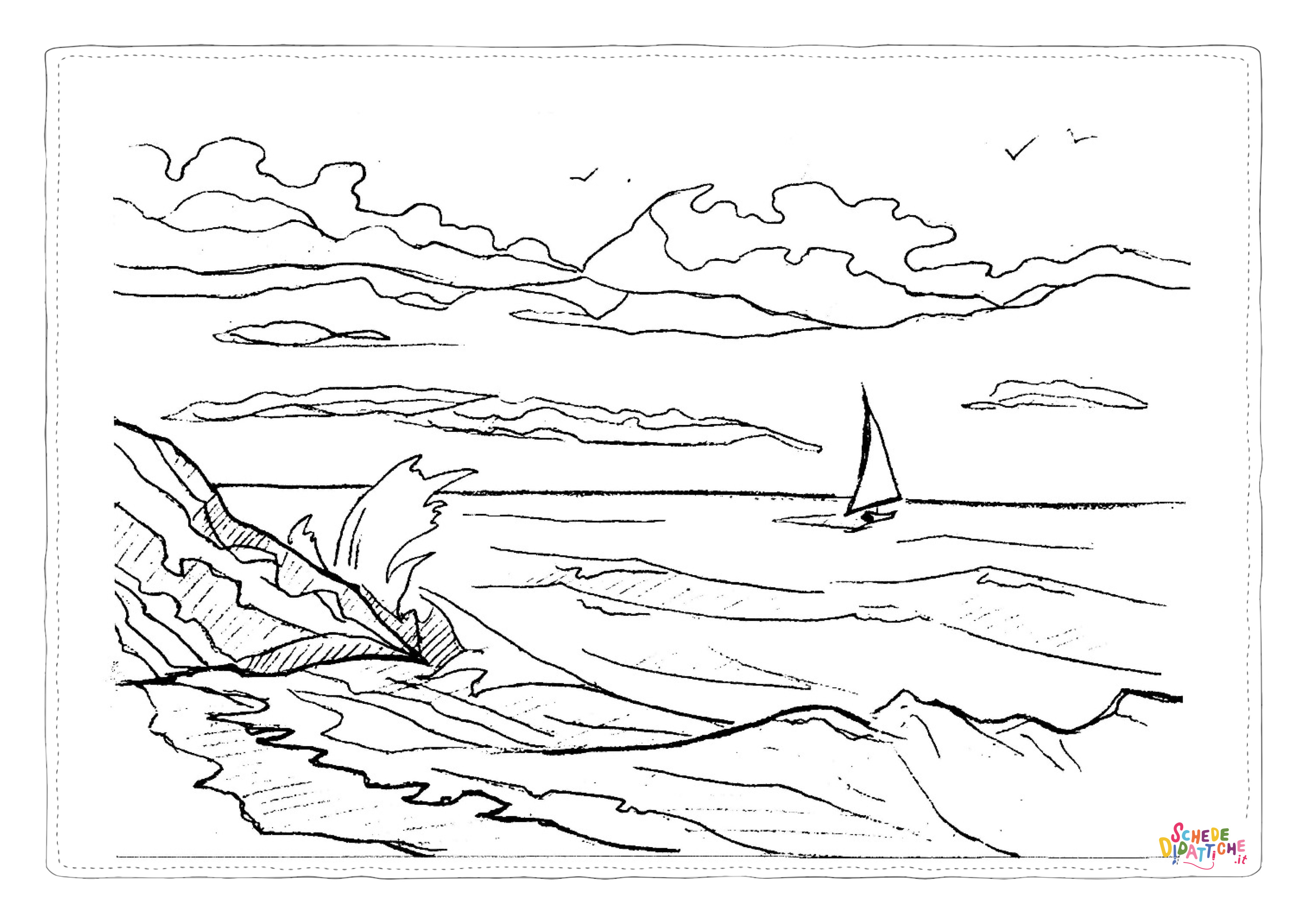 Disegno "Disegno di paesaggio da stampare e colorare 97" Disegno di paesaggio da stampare e colorare 97