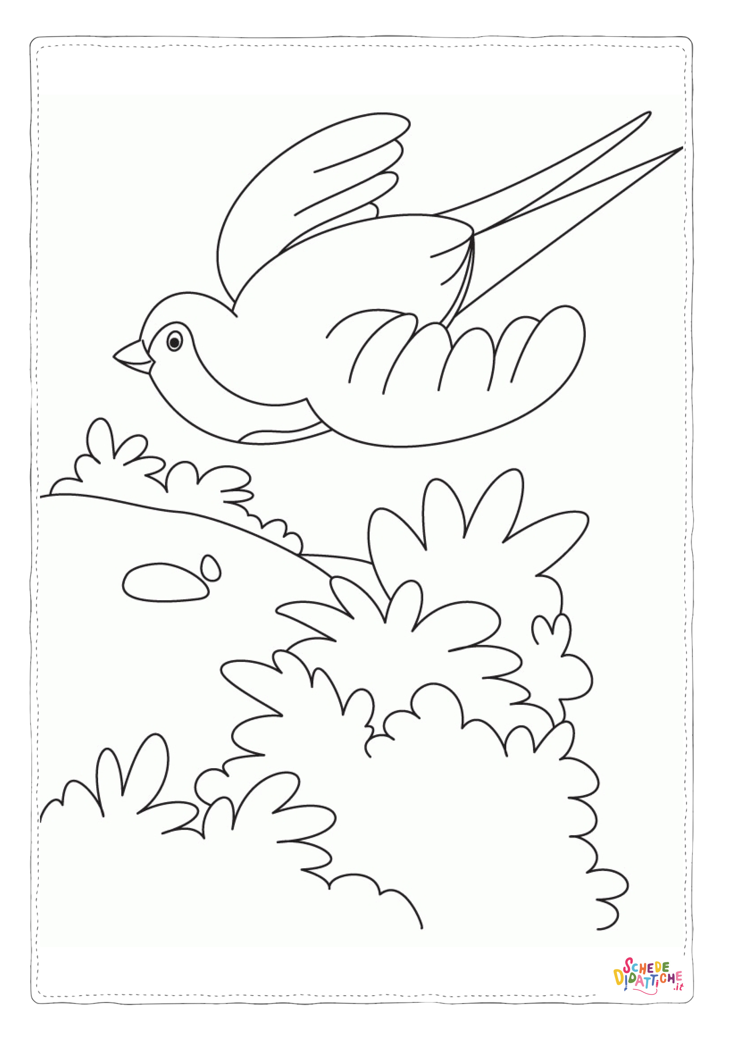 Disegno "Disegno di uccello da stampare e colorare 105" Disegno di uccello da stampare e colorare 105