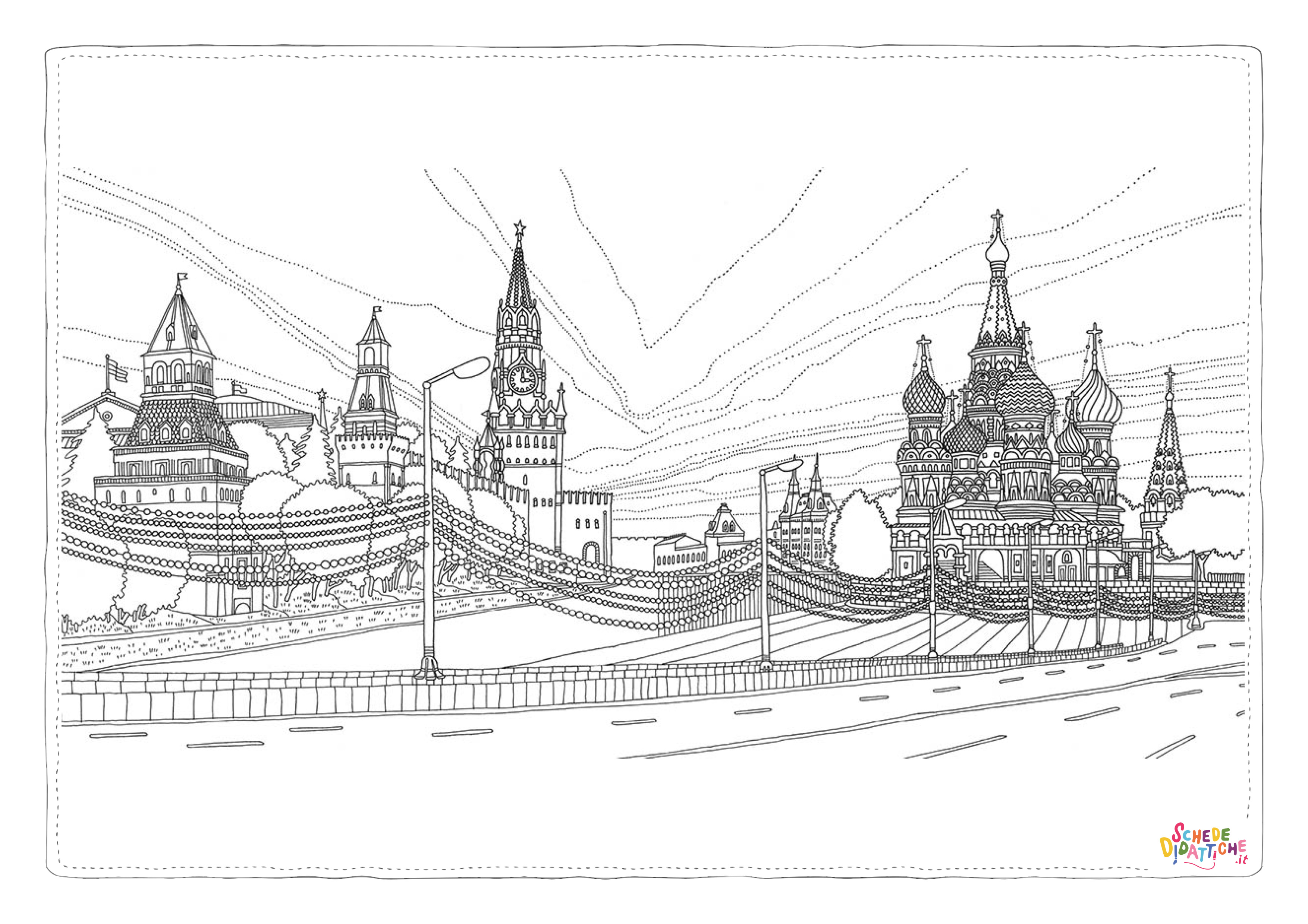 Disegno di monumento famoso da stampare e colorare 16