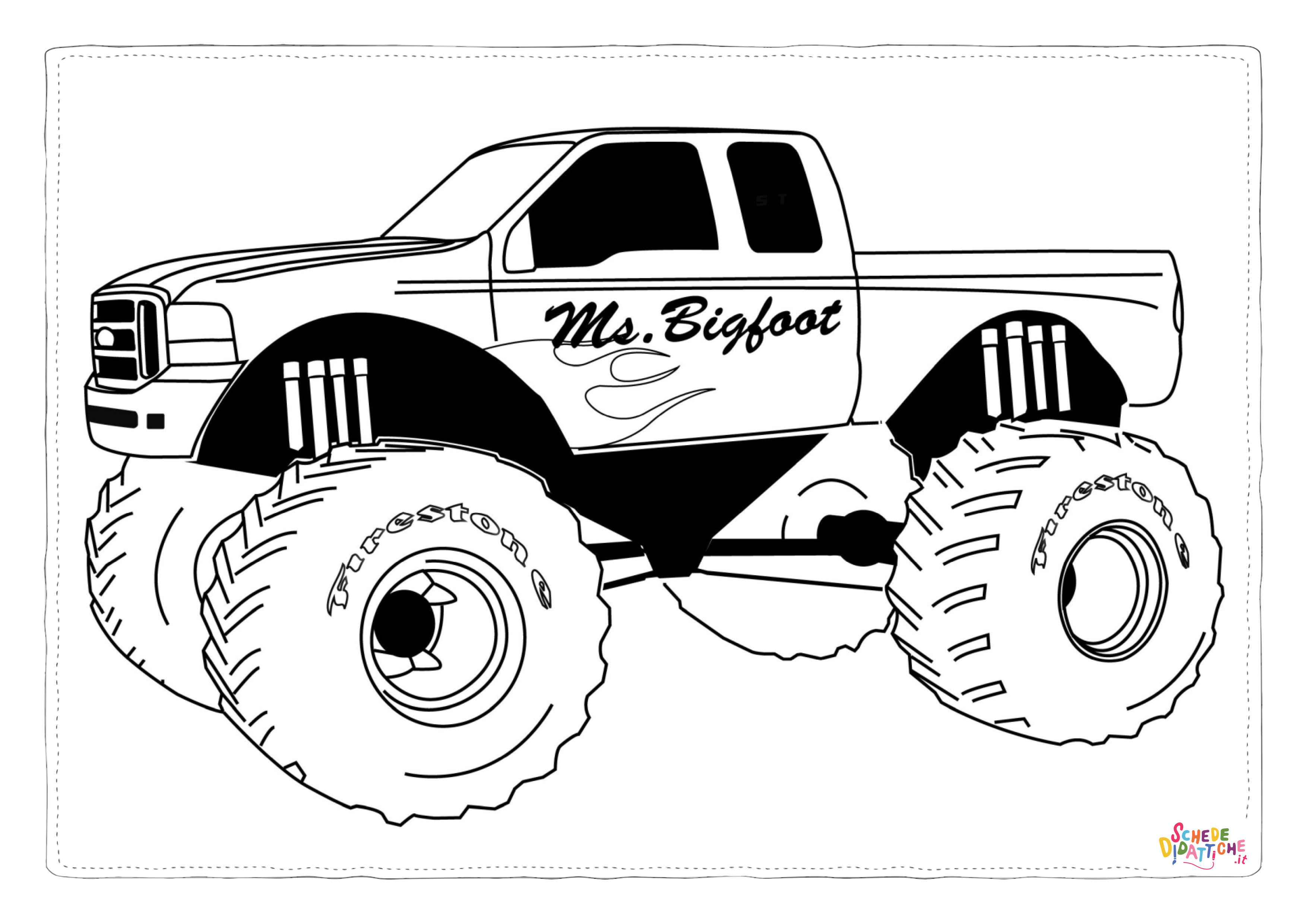 Disegno "Disegno di monstertruck da stampare e colorare 34" Disegno di monstertruck da stampare e colorare 34