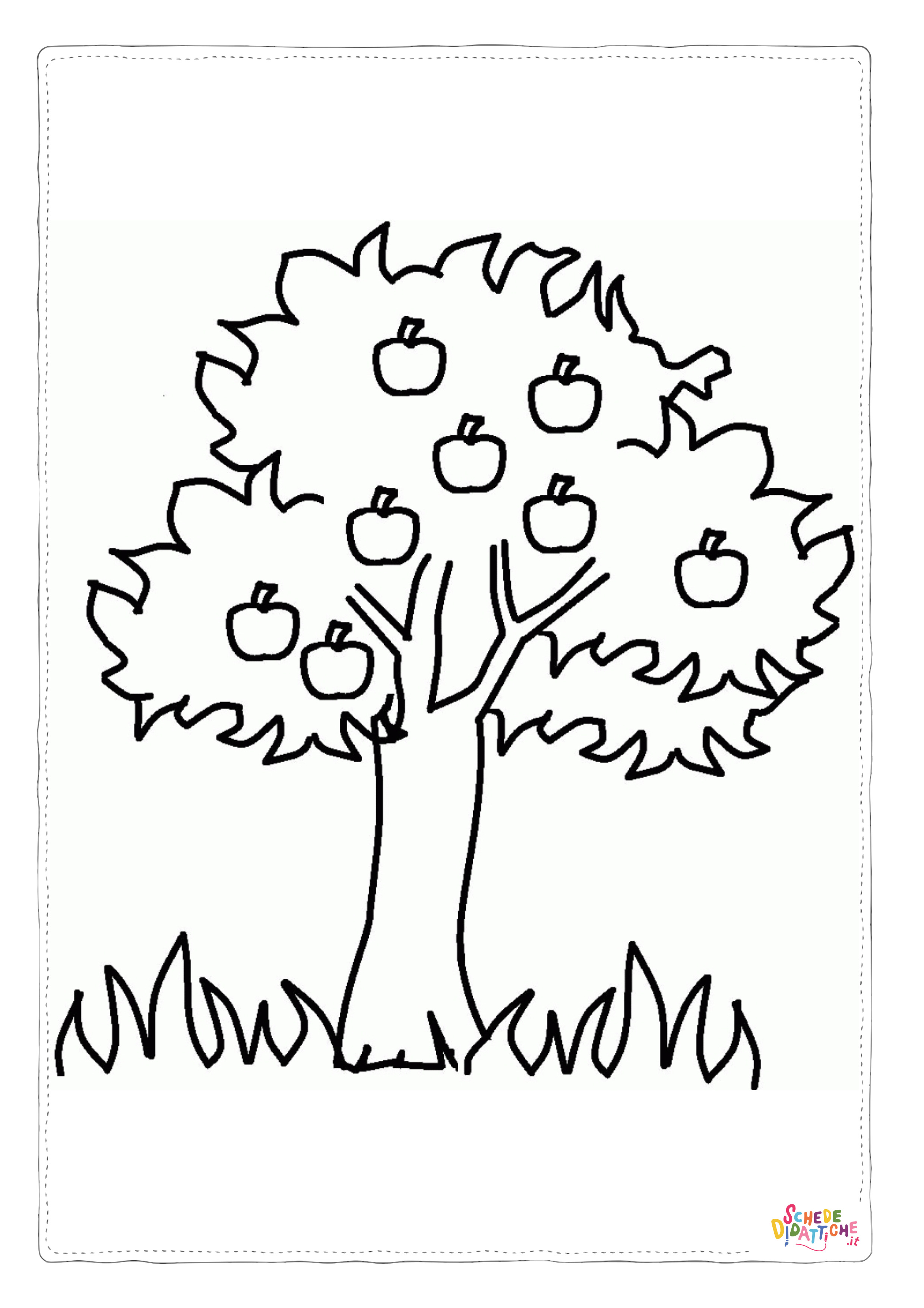 Disegno di albero da frutta da stampare e colorare 1