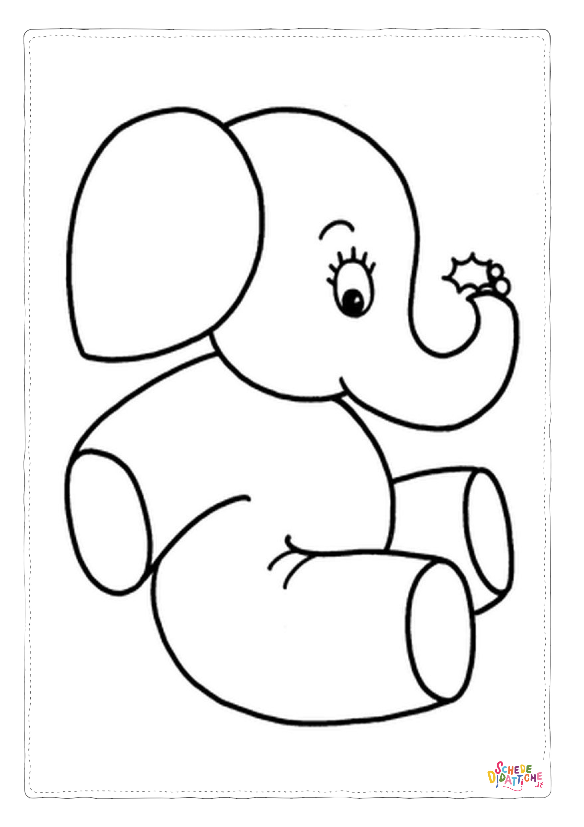 Disegno "Disegno di elefante da stampare e colorare 133" Disegno di elefante da stampare e colorare 133