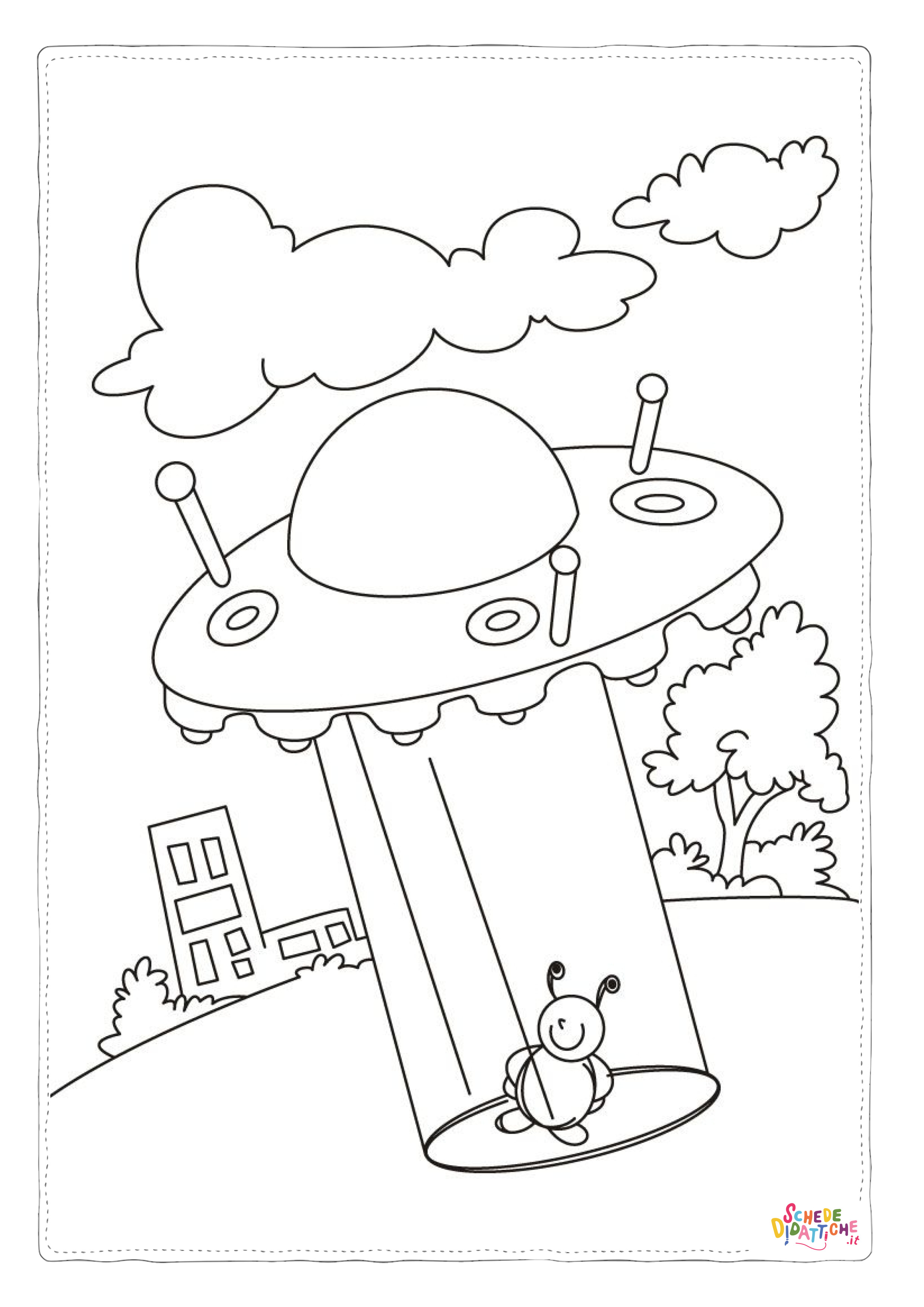 Disegno di ufo da stampare e colorare