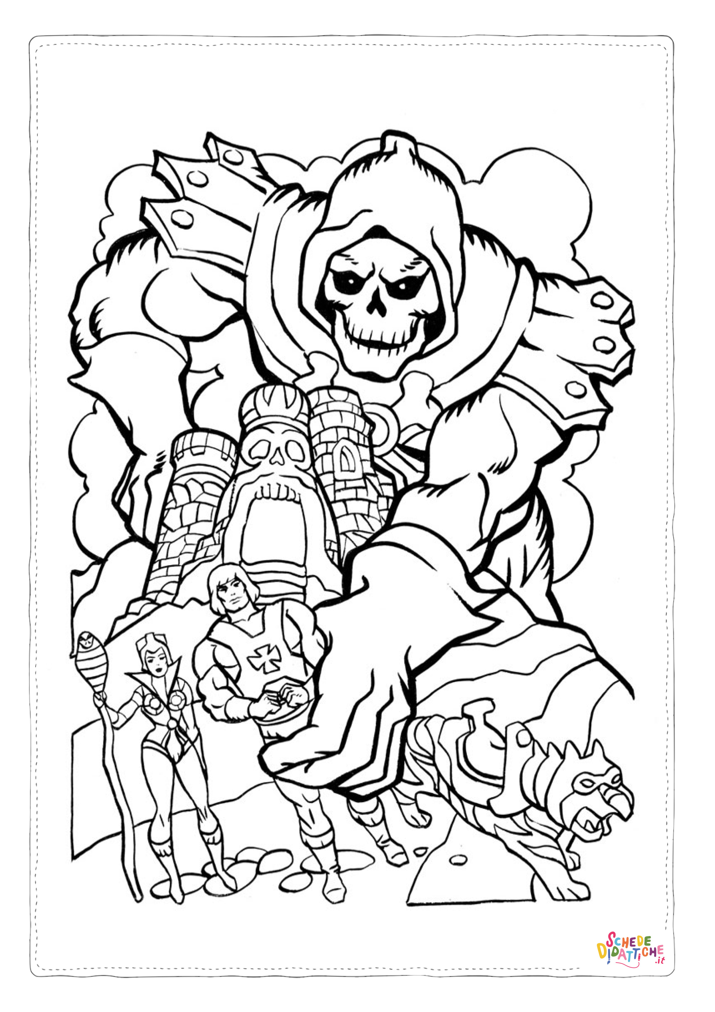 Disegno "Disegno di teschio e scheletro da stampare e colorare 44" Disegno di teschio e scheletro da stampare e colorare 44
