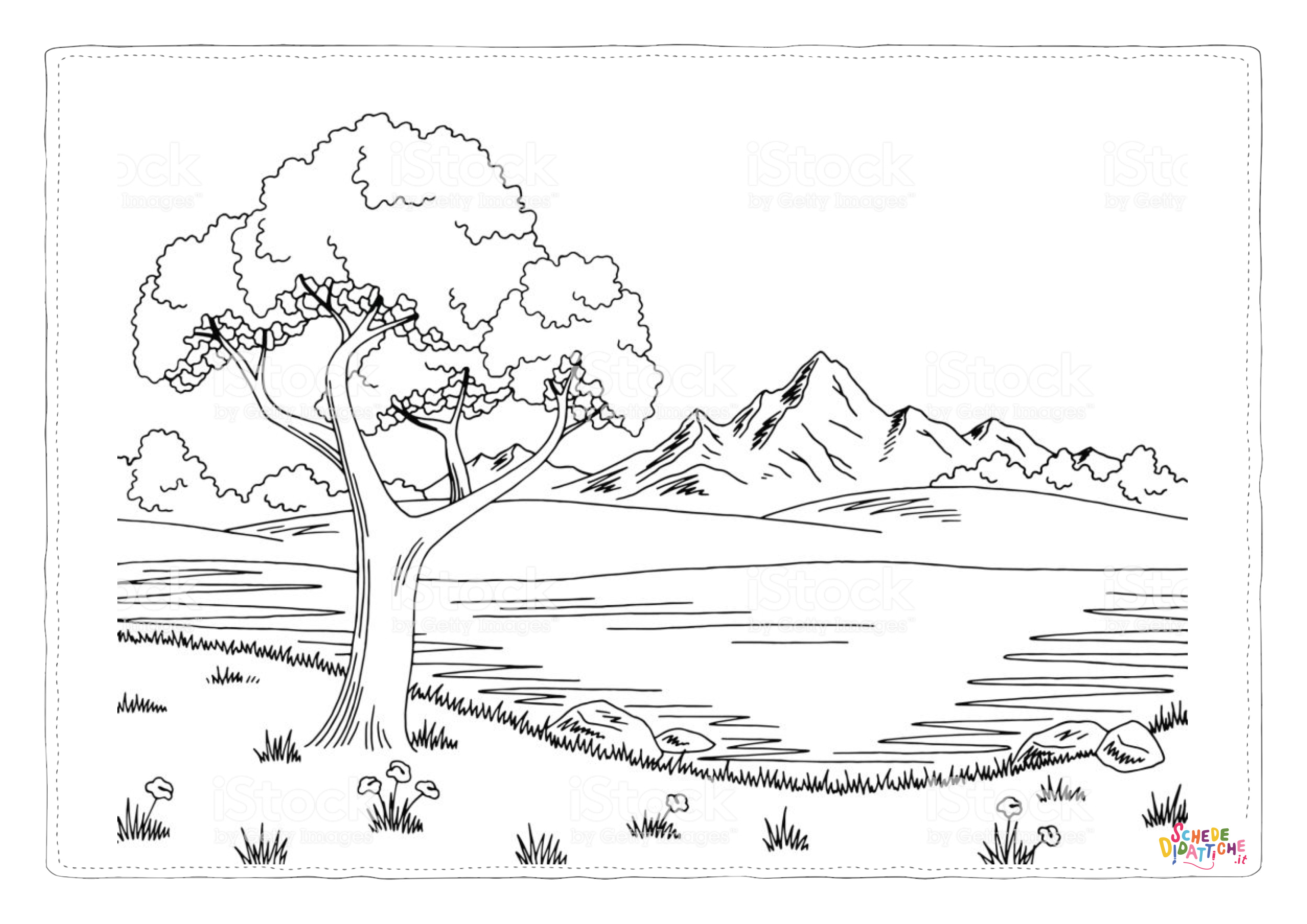 Disegno "Disegno di paesaggio da stampare e colorare 65" Disegno di paesaggio da stampare e colorare 65