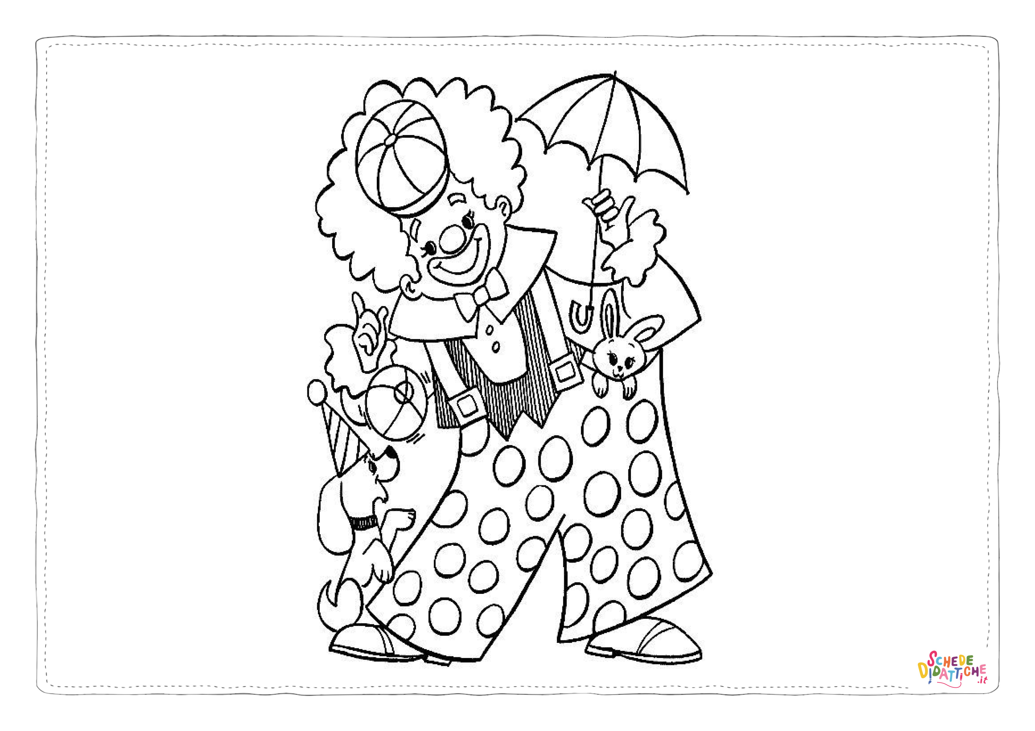 Disegno "Disegno di clown da stampare e colorare 69" Disegno di clown da stampare e colorare 69